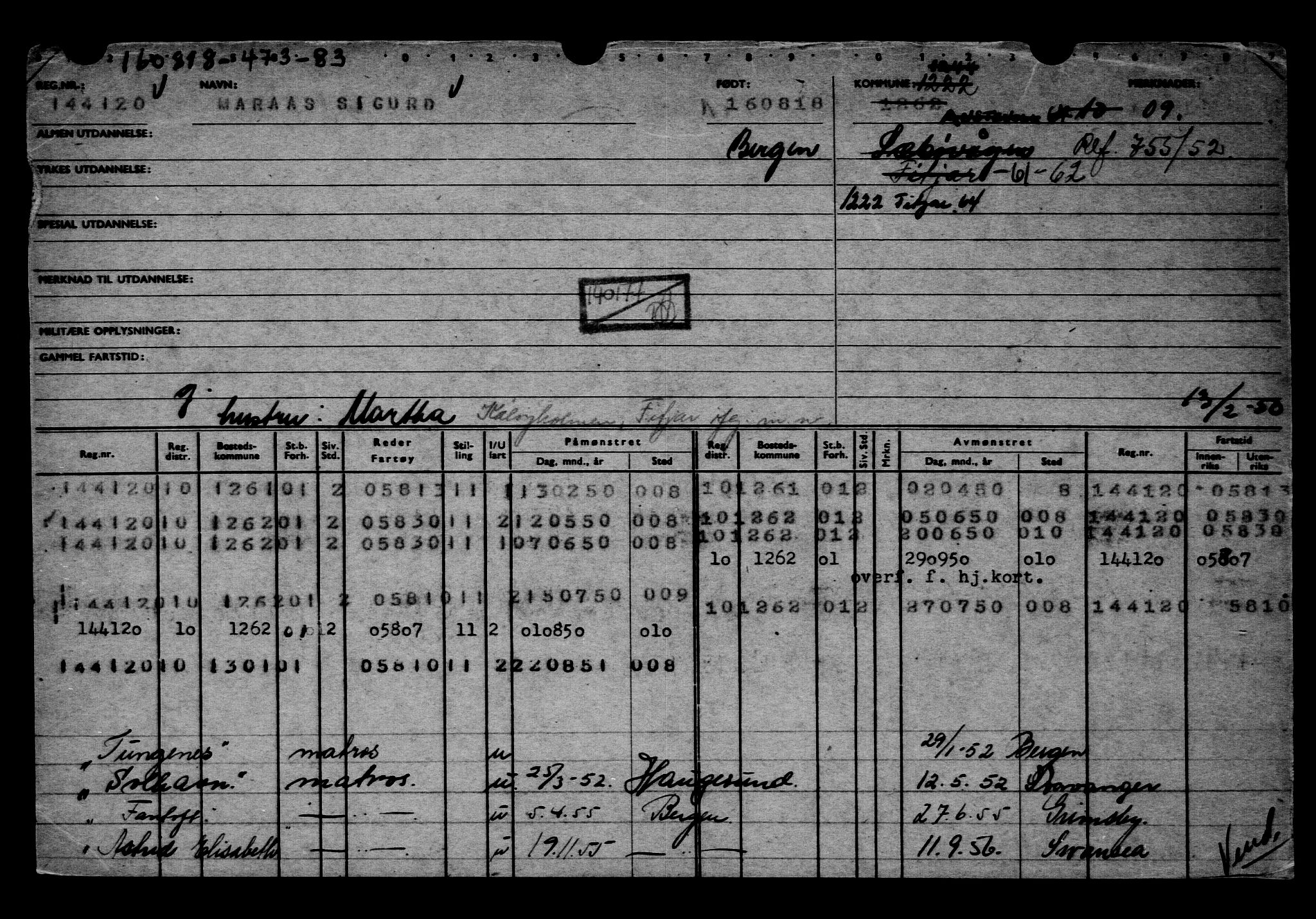 Direktoratet for sjømenn, AV/RA-S-3545/G/Gb/L0161: Hovedkort, 1918, s. 347