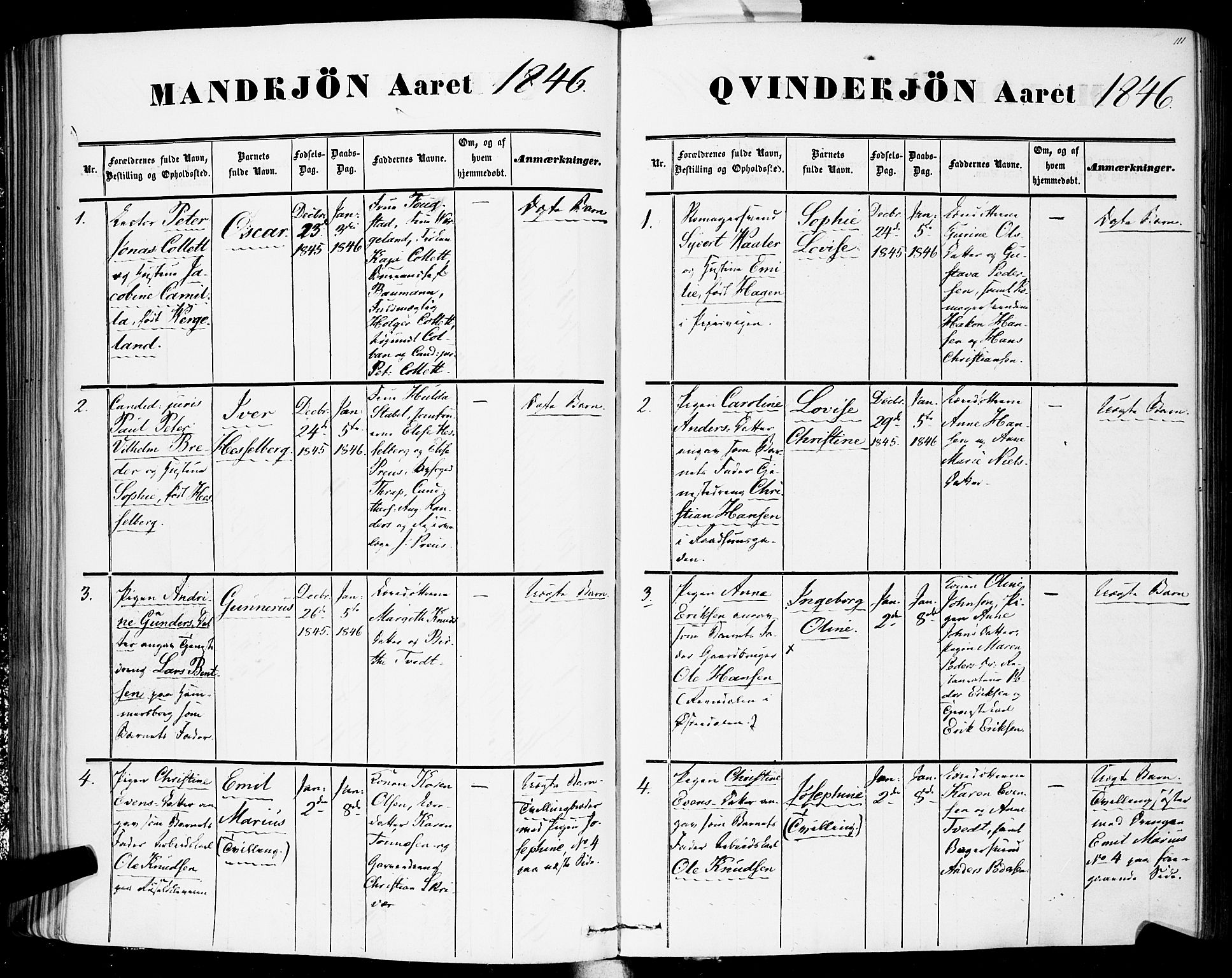 Rikshospitalet prestekontor Kirkebøker, AV/SAO-A-10309b/F/L0003: Ministerialbok nr. 3, 1841-1853, s. 111