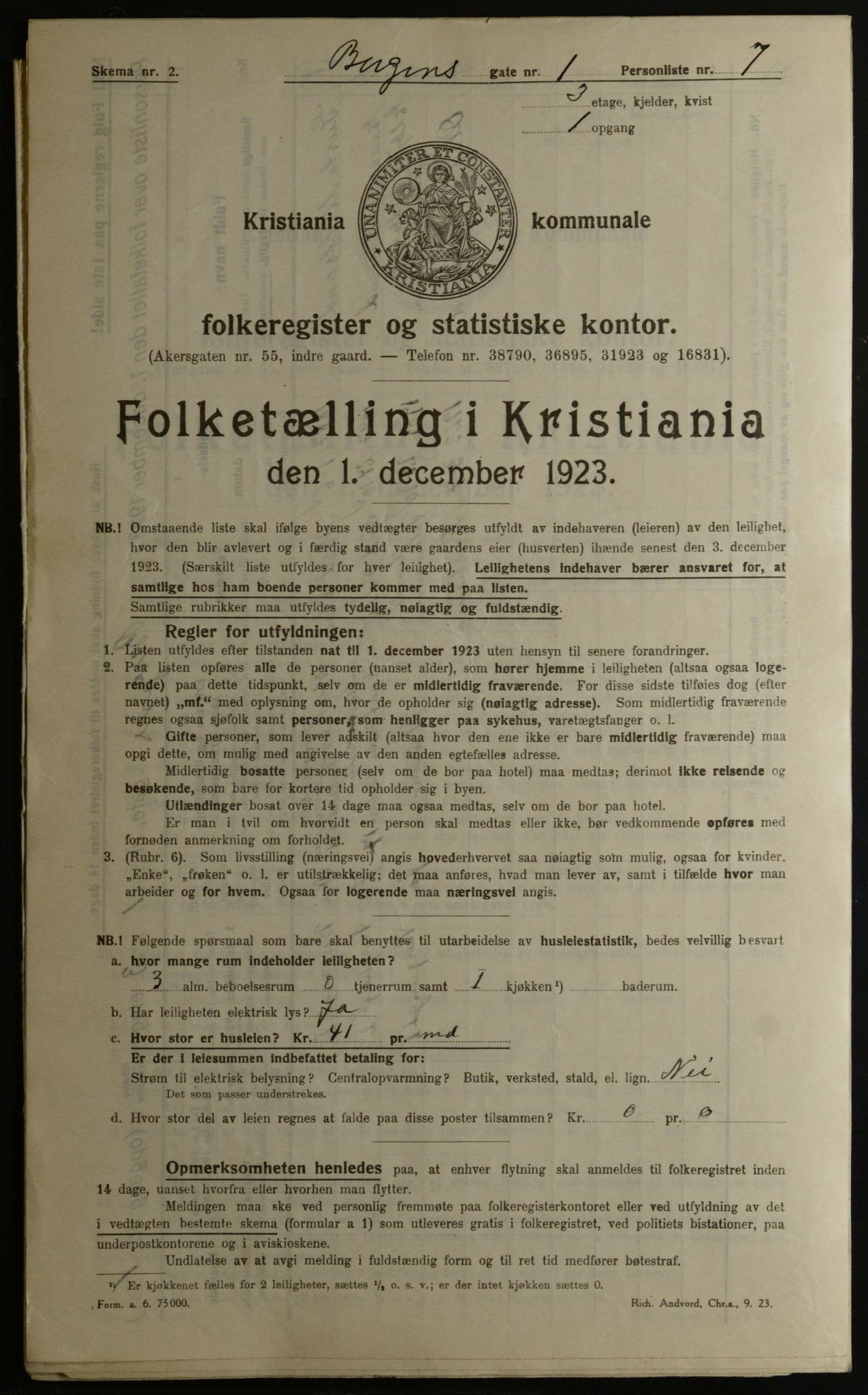 OBA, Kommunal folketelling 1.12.1923 for Kristiania, 1923, s. 4532