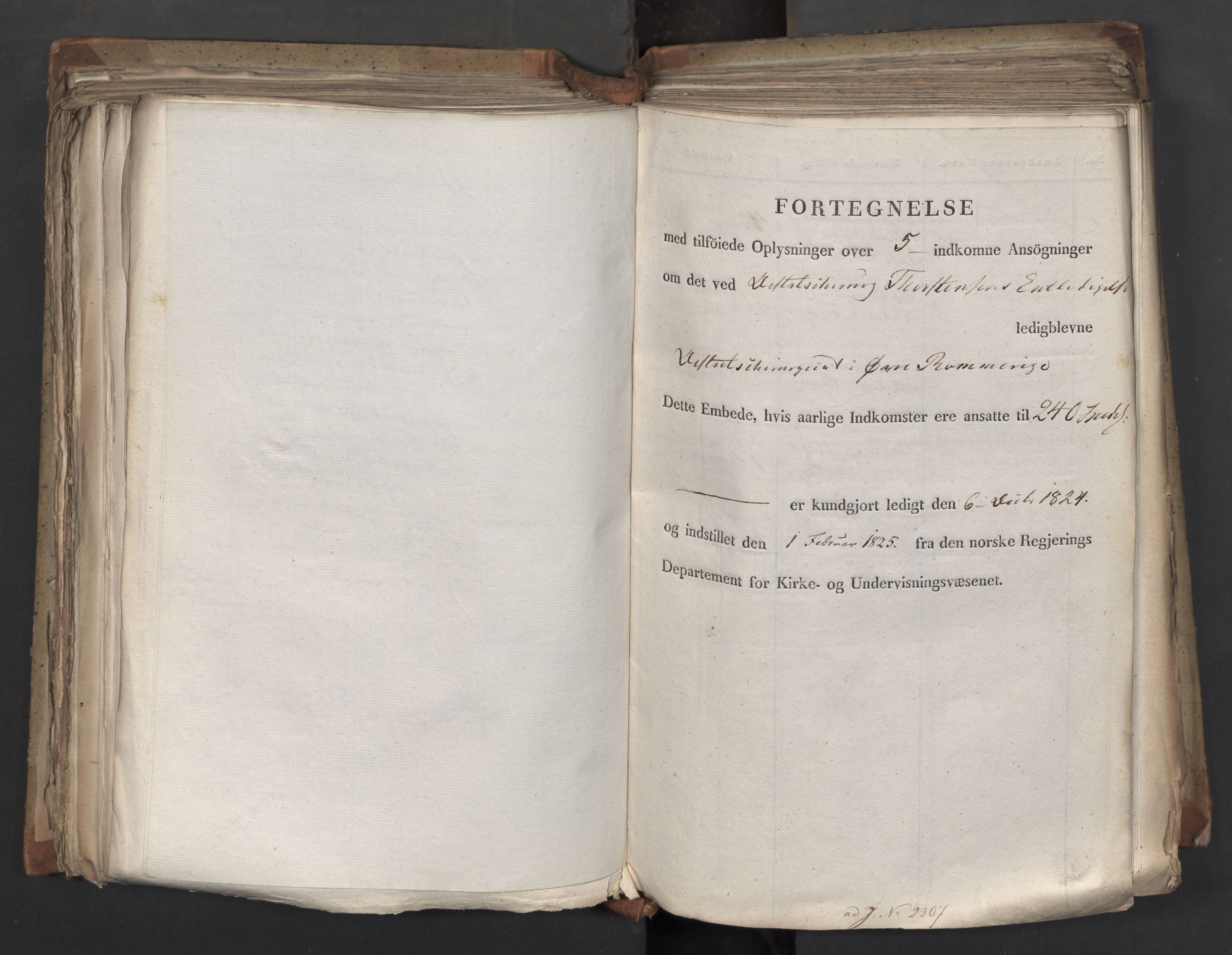 Statsrådsavdelingen i Stockholm, AV/RA-S-1003/D/Da/L0041: Regjeringsinnstillinger nr. 2204-2466, 1825, s. 312