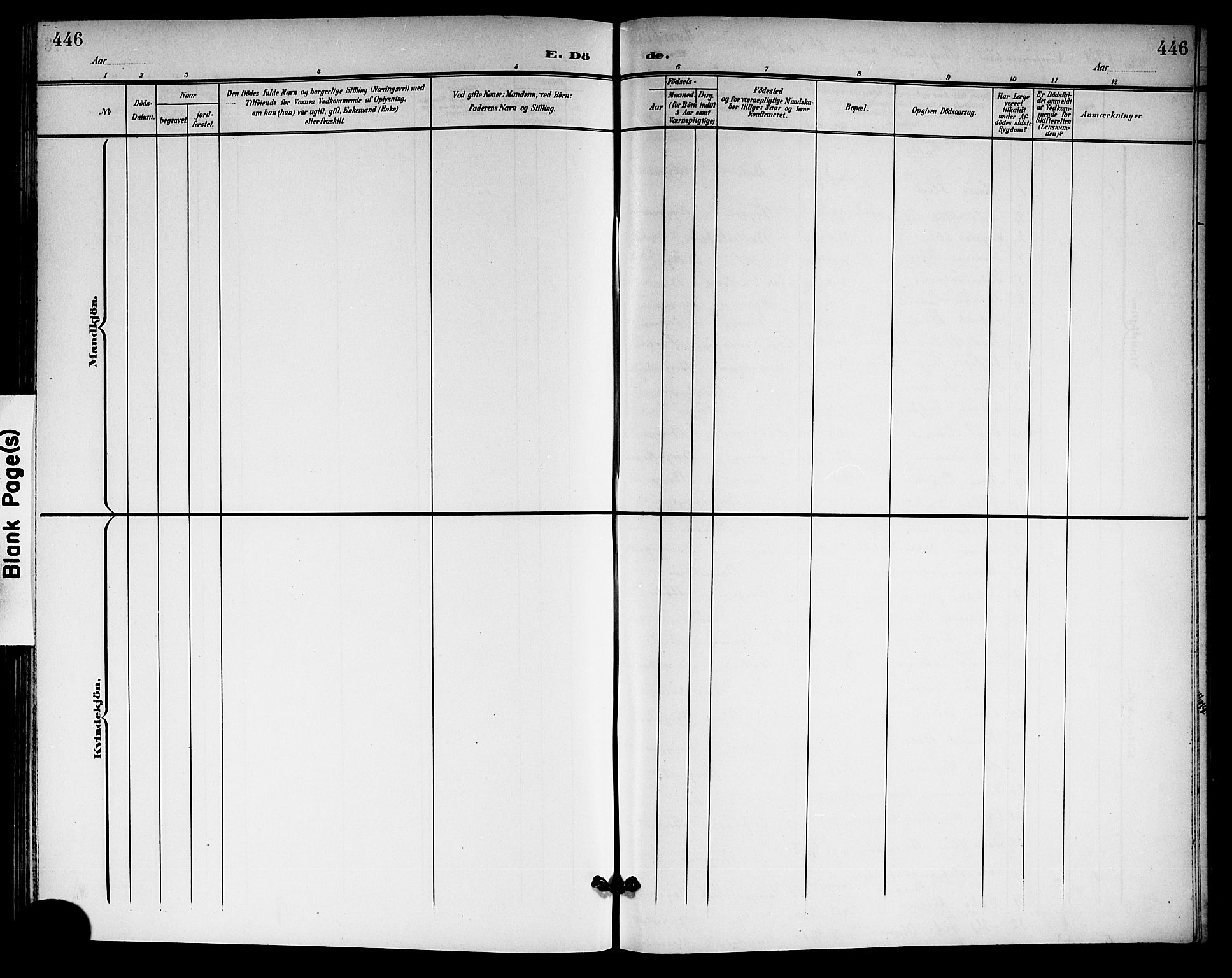 Gjerpen kirkebøker, AV/SAKO-A-265/G/Ga/L0003: Klokkerbok nr. I 3, 1901-1919, s. 446