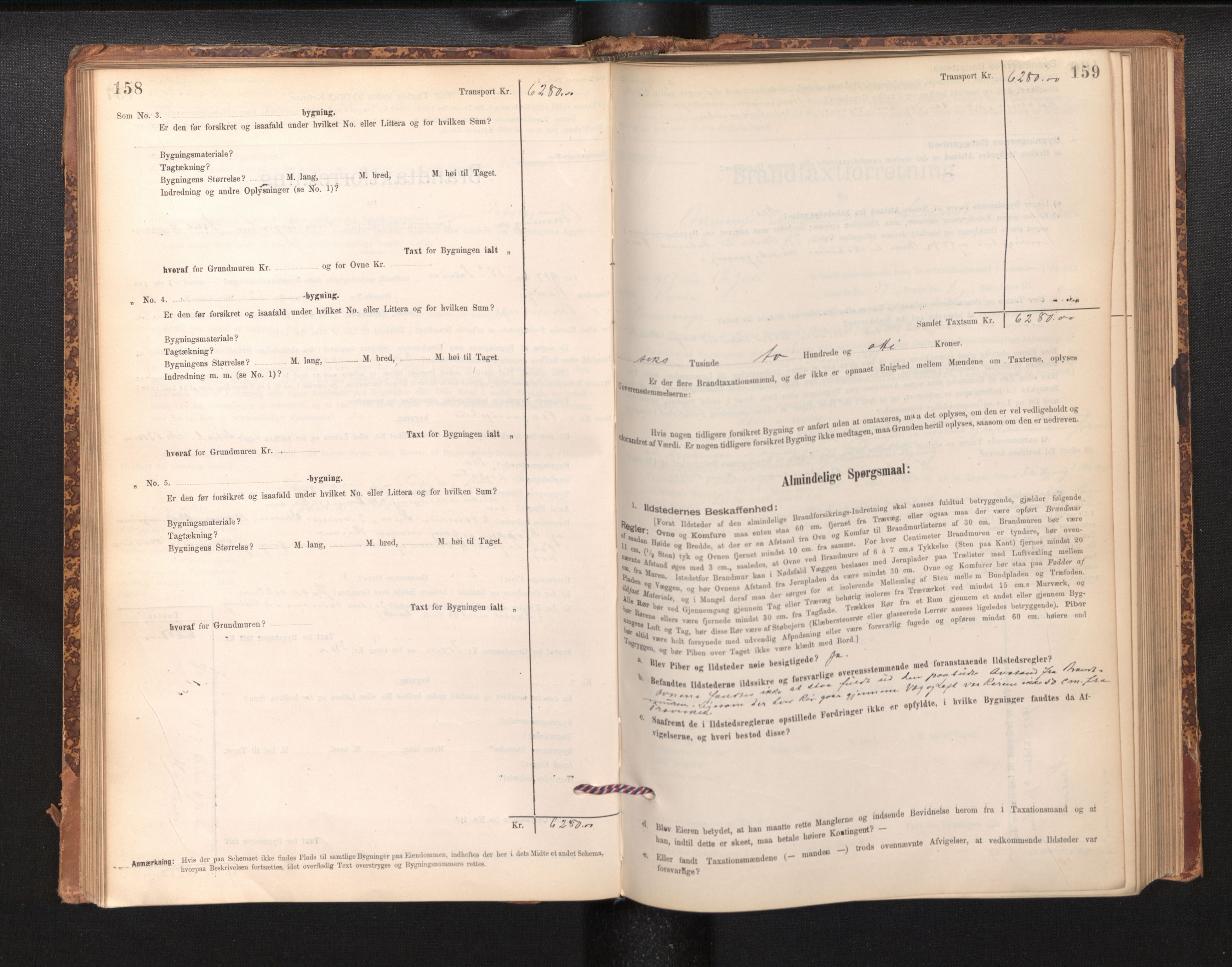 Lensmannen i Bremanger, SAB/A-26701/0012/L0007: Branntakstprotokoll, skjematakst, 1895-1936, s. 158-159