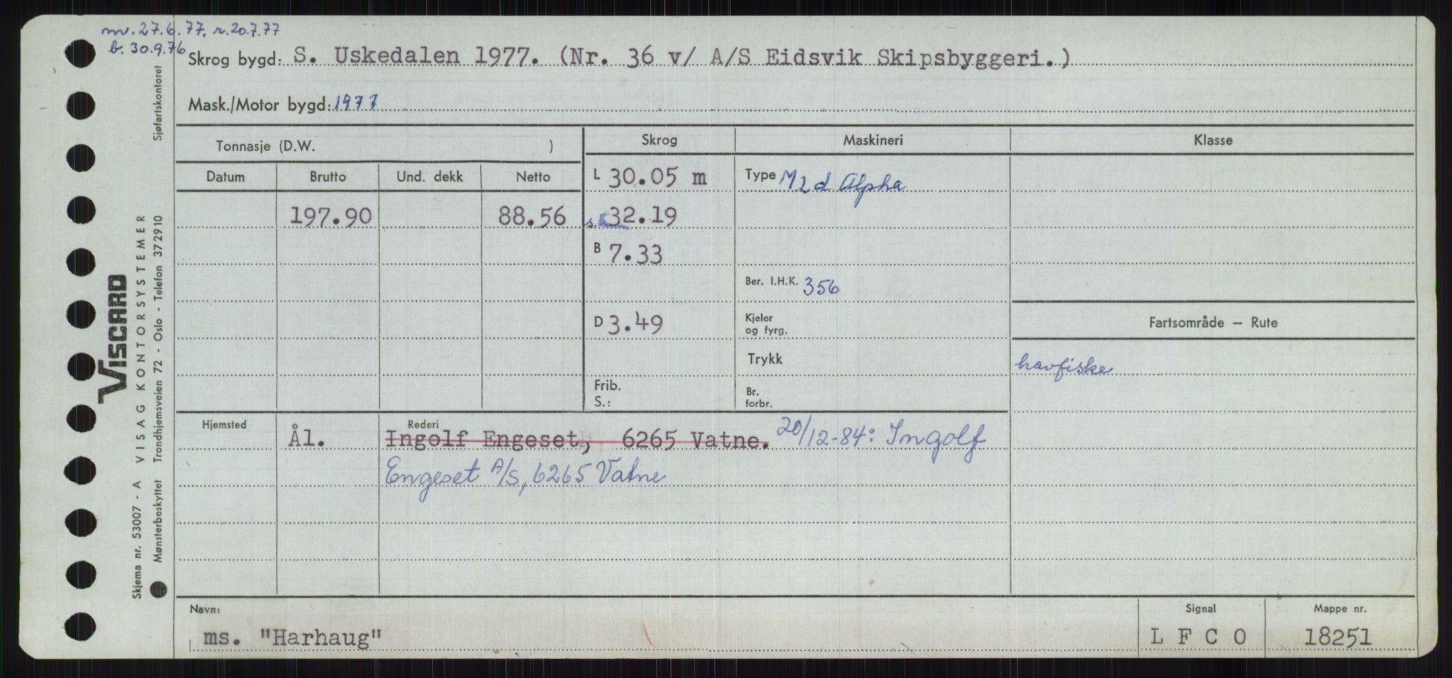 Sjøfartsdirektoratet med forløpere, Skipsmålingen, AV/RA-S-1627/H/Ha/L0002/0002: Fartøy, Eik-Hill / Fartøy, G-Hill, s. 507