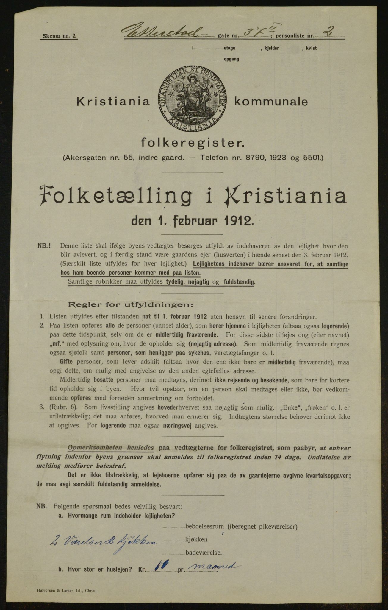 OBA, Kommunal folketelling 1.2.1912 for Kristiania, 1912, s. 22584