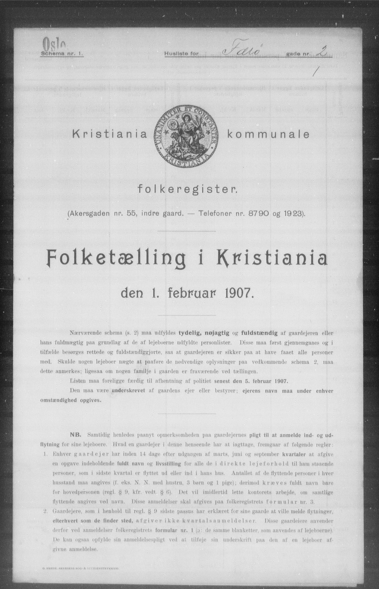 OBA, Kommunal folketelling 1.2.1907 for Kristiania kjøpstad, 1907, s. 14470