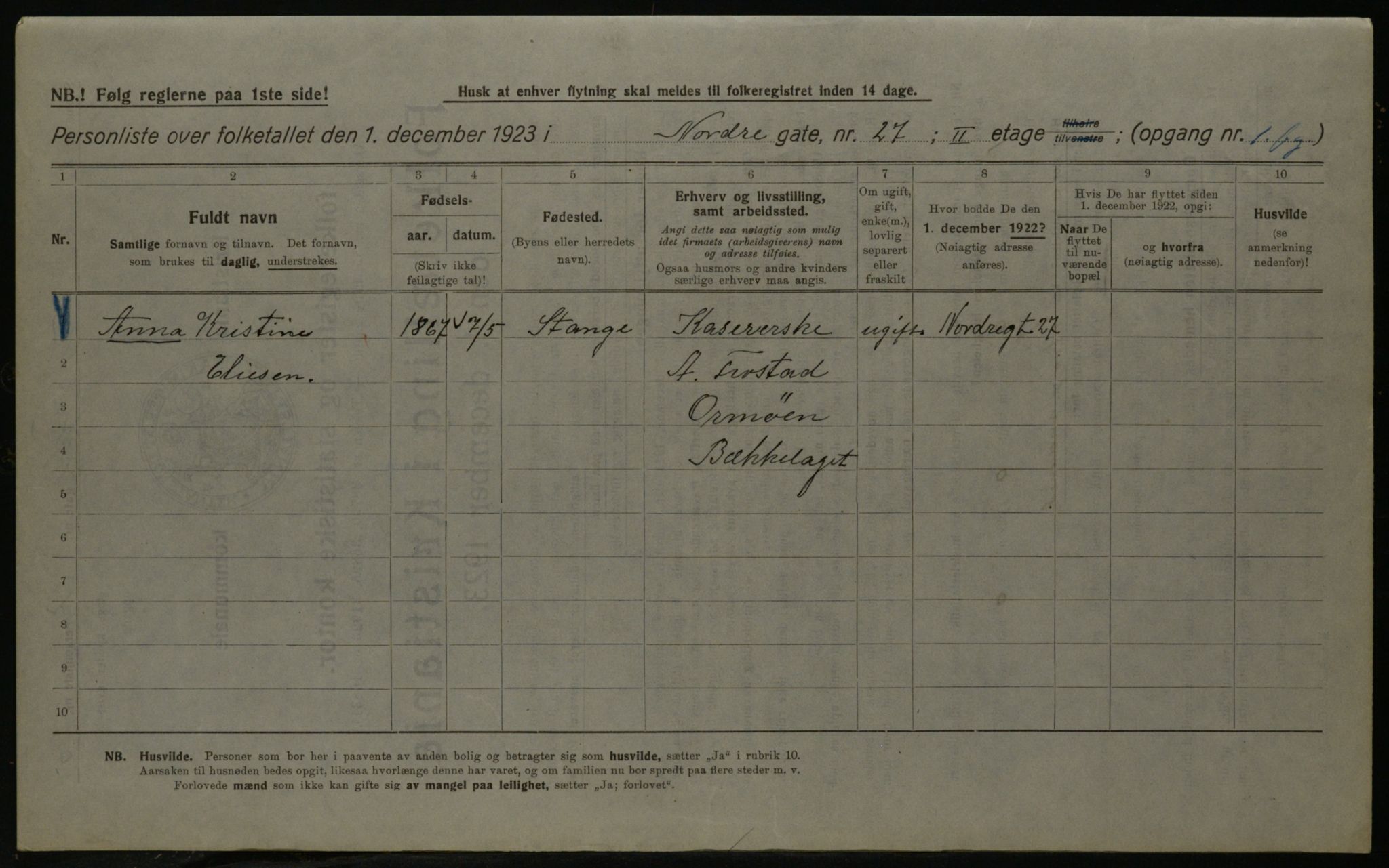 OBA, Kommunal folketelling 1.12.1923 for Kristiania, 1923, s. 80589