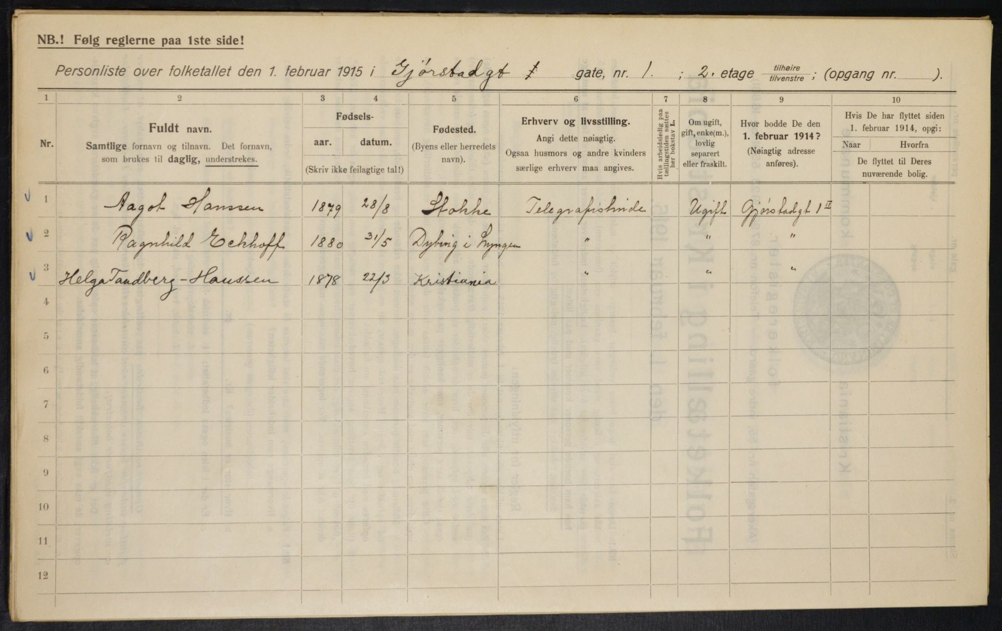 OBA, Kommunal folketelling 1.2.1915 for Kristiania, 1915, s. 28940