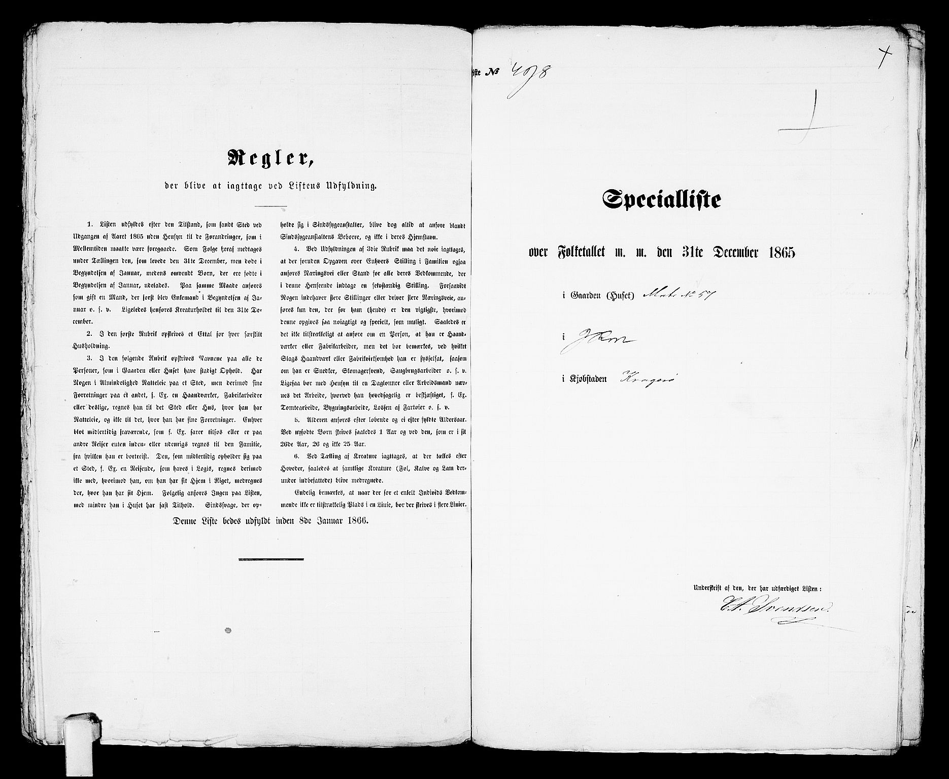 RA, Folketelling 1865 for 0801B Kragerø prestegjeld, Kragerø kjøpstad, 1865, s. 1012