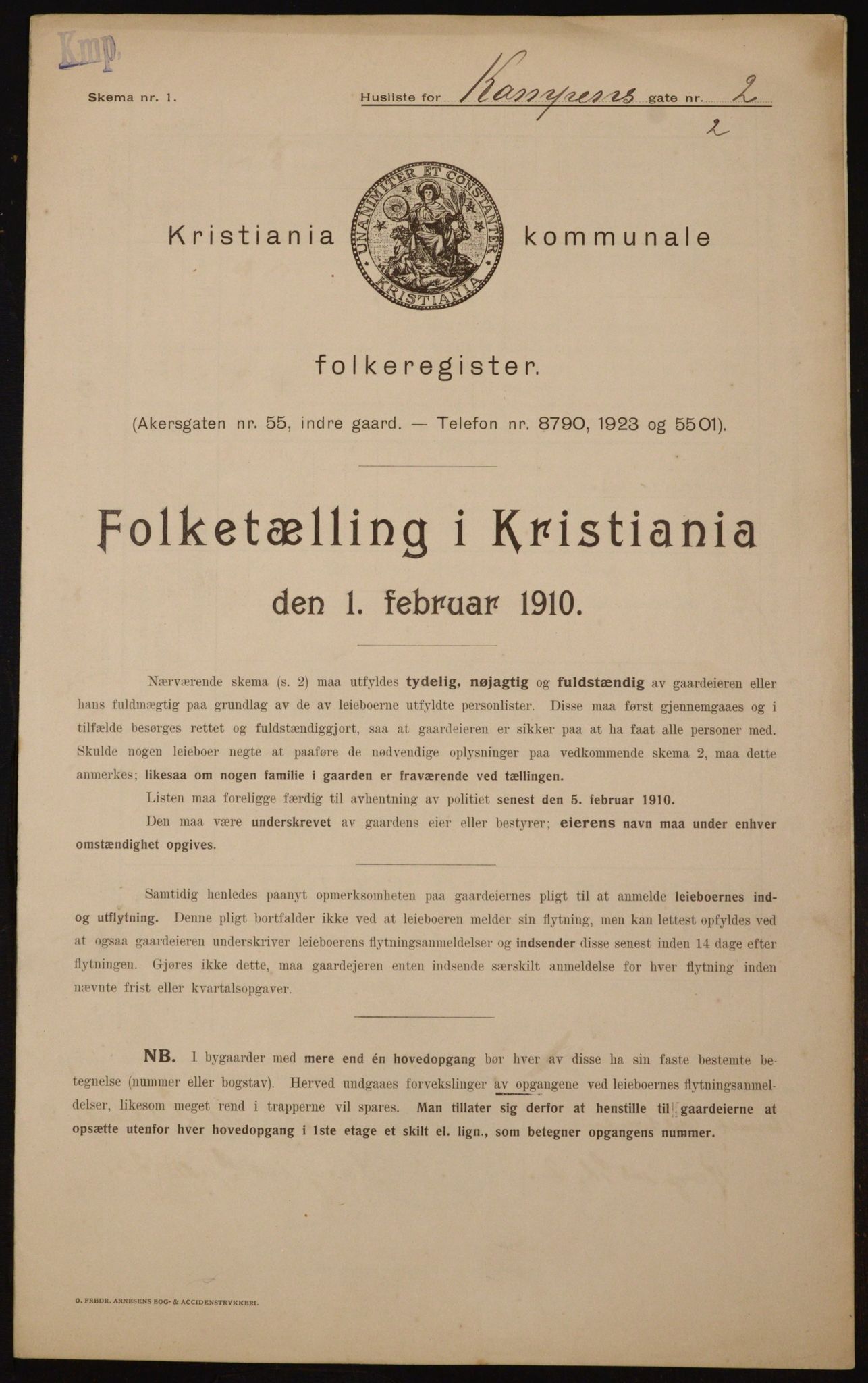 OBA, Kommunal folketelling 1.2.1910 for Kristiania, 1910, s. 46360