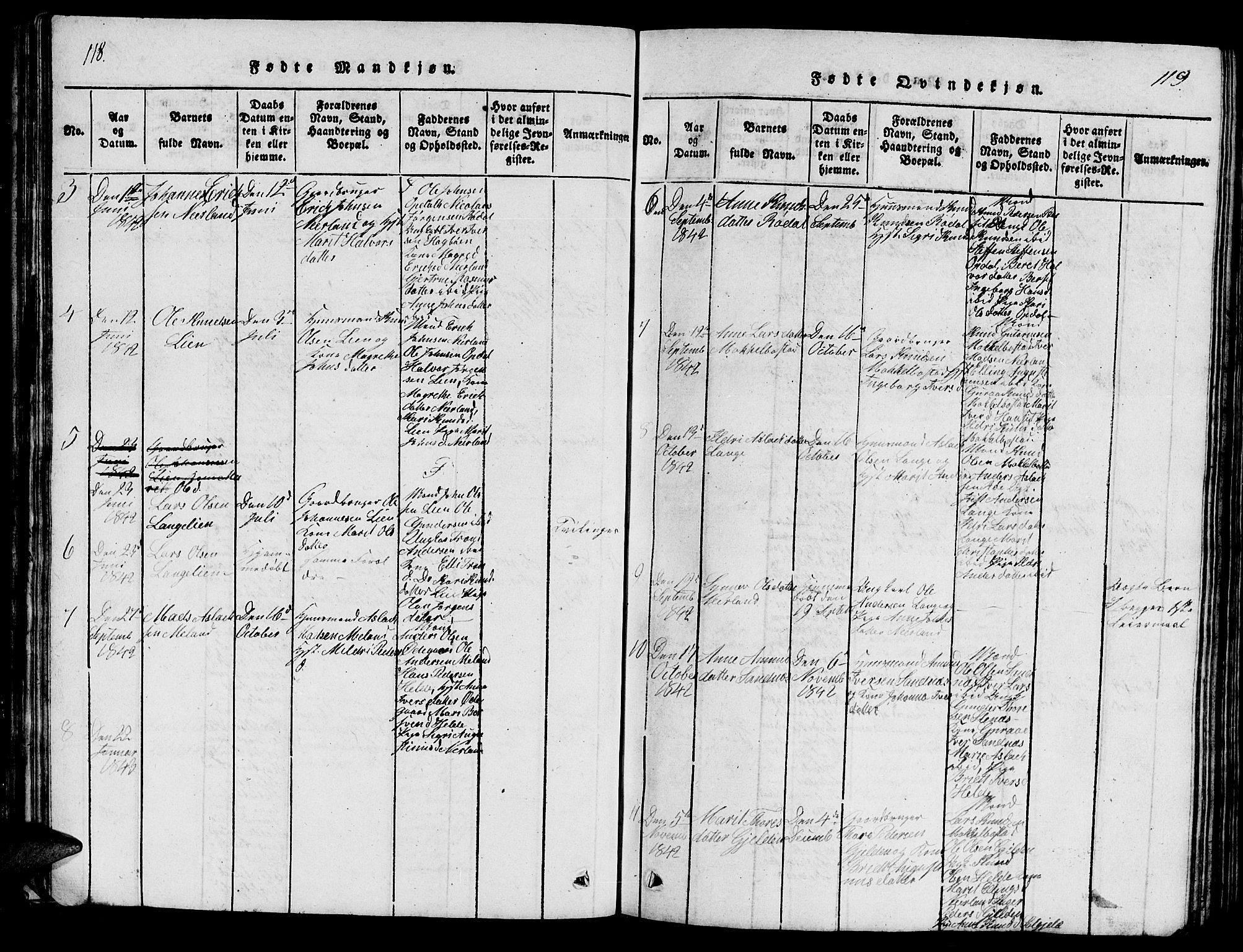 Ministerialprotokoller, klokkerbøker og fødselsregistre - Møre og Romsdal, SAT/A-1454/554/L0644: Klokkerbok nr. 554C01, 1818-1851, s. 118-119