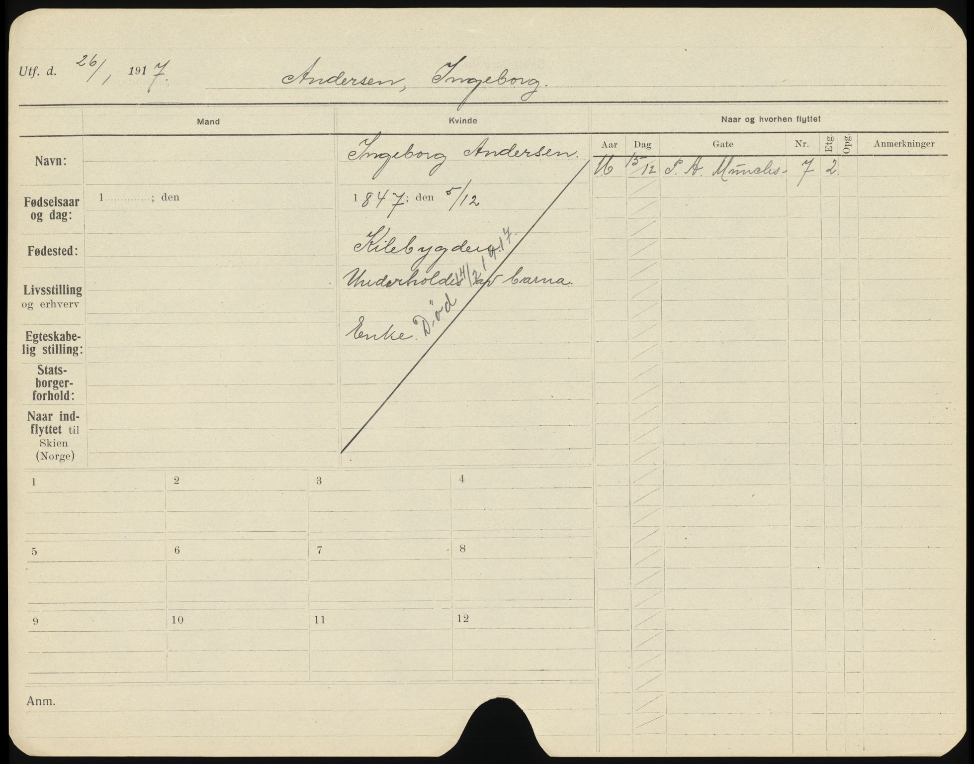 Skien folkeregister, SAKO/A-425/H/Ha/L0001: Døde, 1916-1929, s. 9