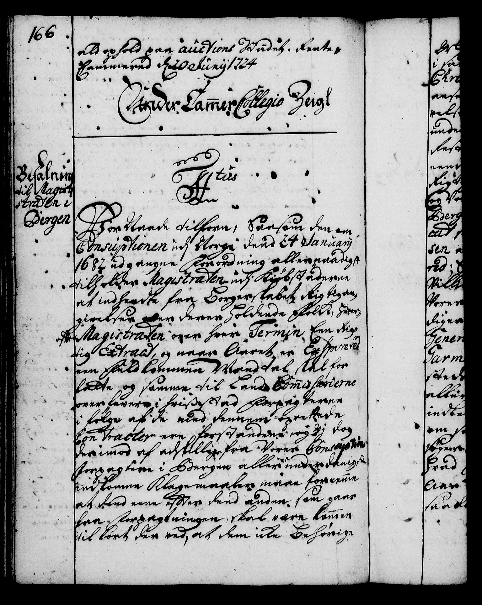 Rentekammeret, Kammerkanselliet, AV/RA-EA-3111/G/Gg/Gga/L0002: Norsk ekspedisjonsprotokoll med register (merket RK 53.2), 1723-1727, s. 166