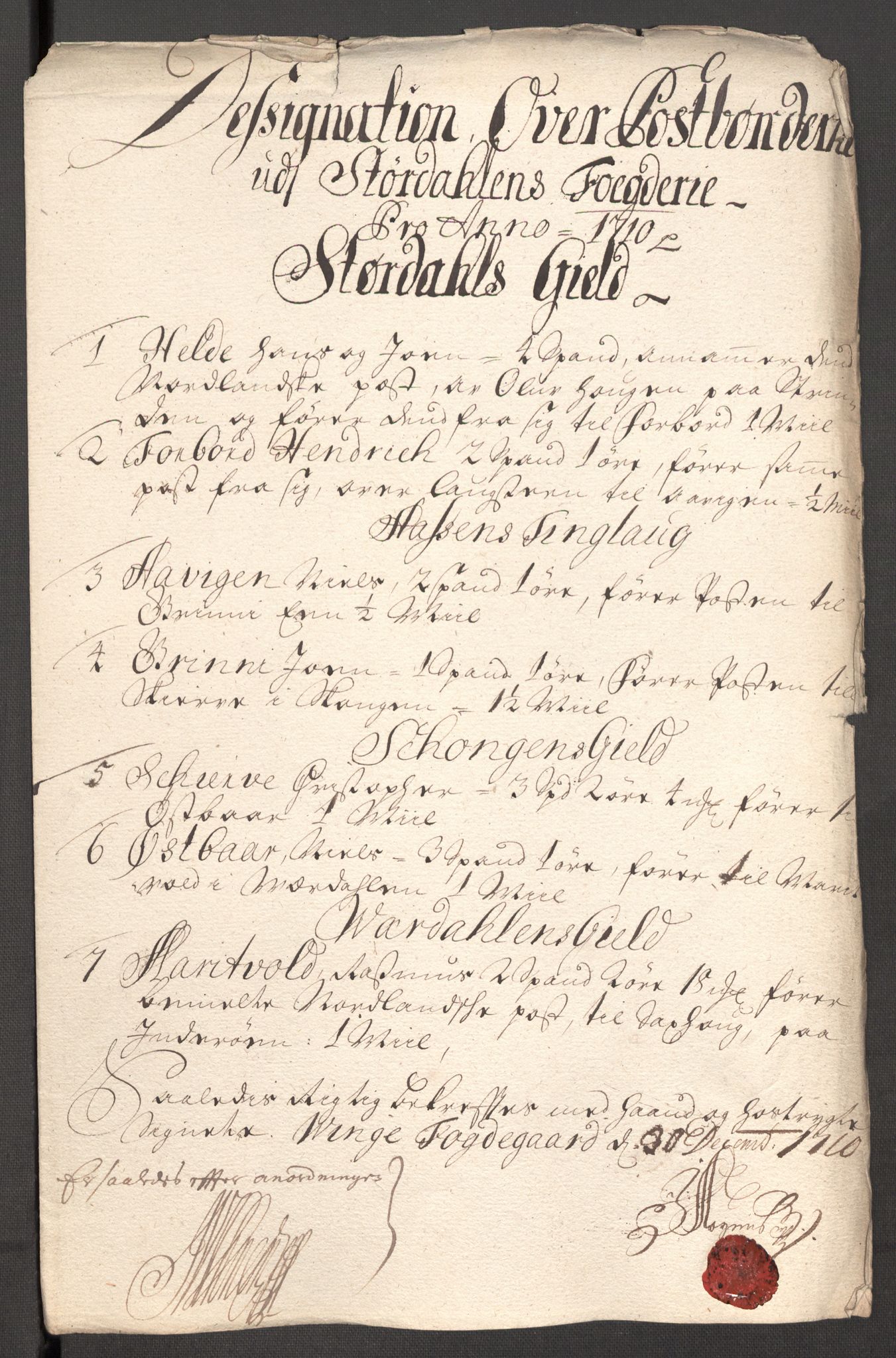 Rentekammeret inntil 1814, Reviderte regnskaper, Fogderegnskap, RA/EA-4092/R62/L4200: Fogderegnskap Stjørdal og Verdal, 1710, s. 207