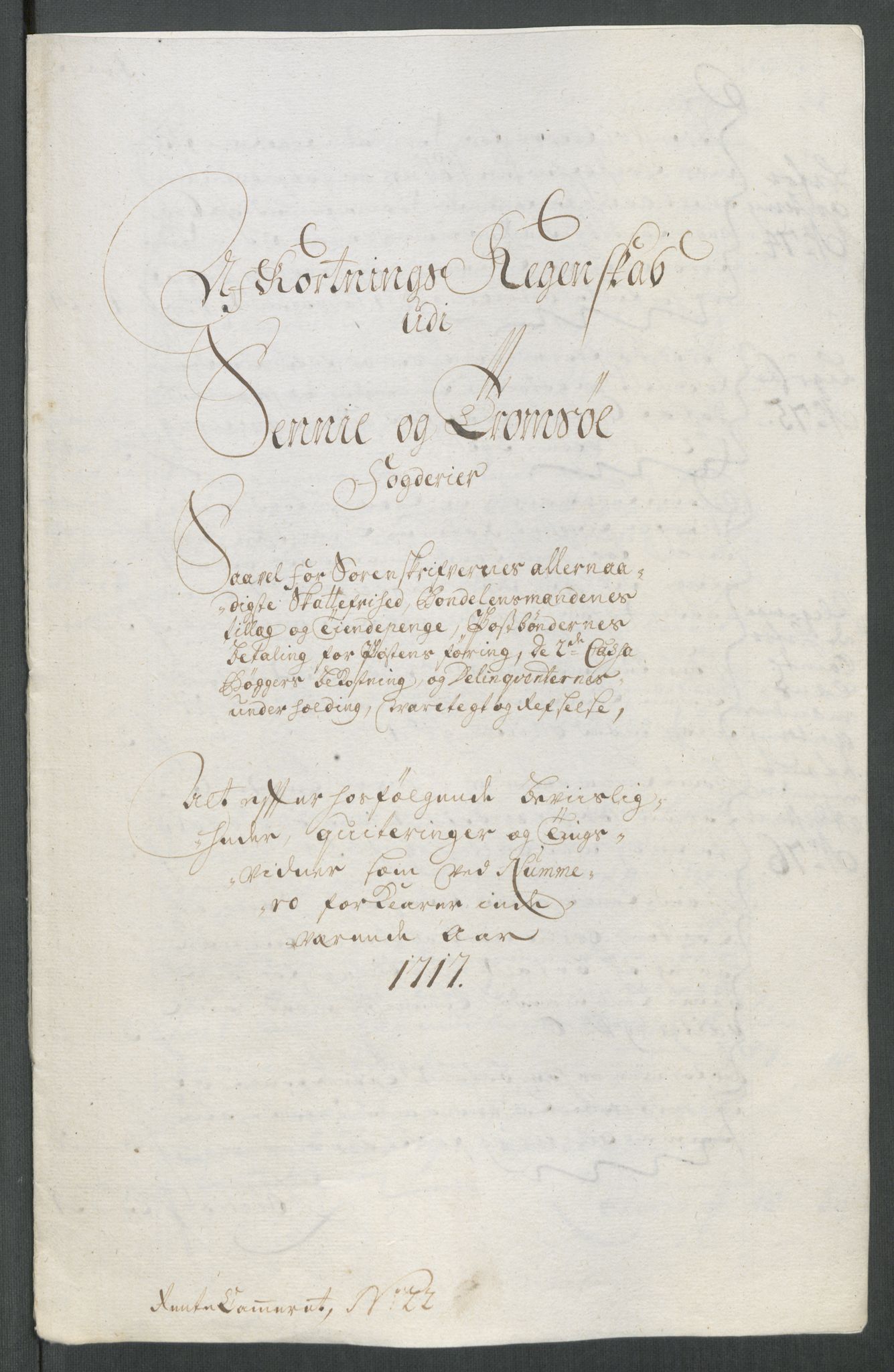 Rentekammeret inntil 1814, Reviderte regnskaper, Fogderegnskap, AV/RA-EA-4092/R68/L4763: Fogderegnskap Senja og Troms, 1717, s. 371