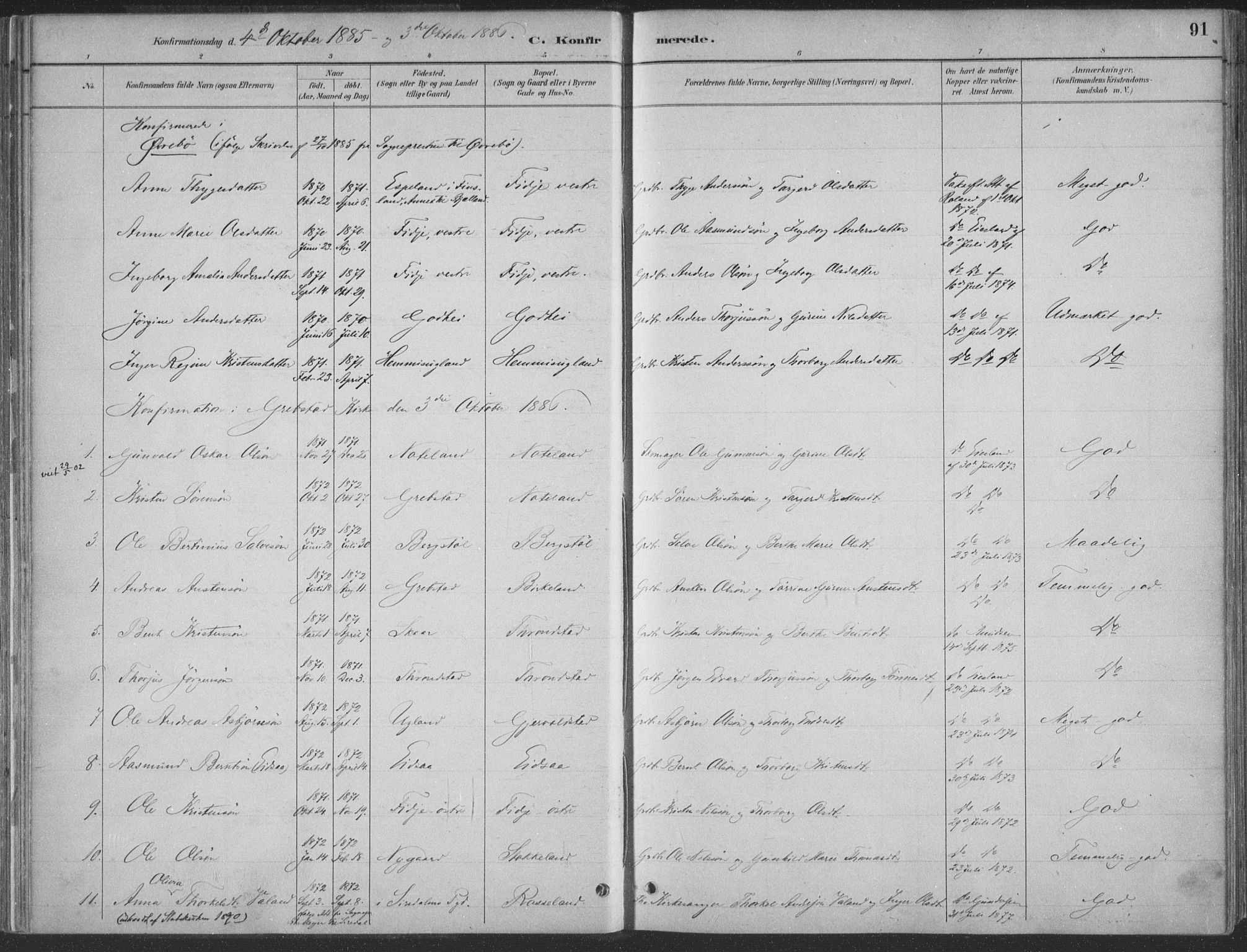 Søgne sokneprestkontor, AV/SAK-1111-0037/F/Fa/Faa/L0003: Ministerialbok nr. A 3, 1883-1910, s. 91