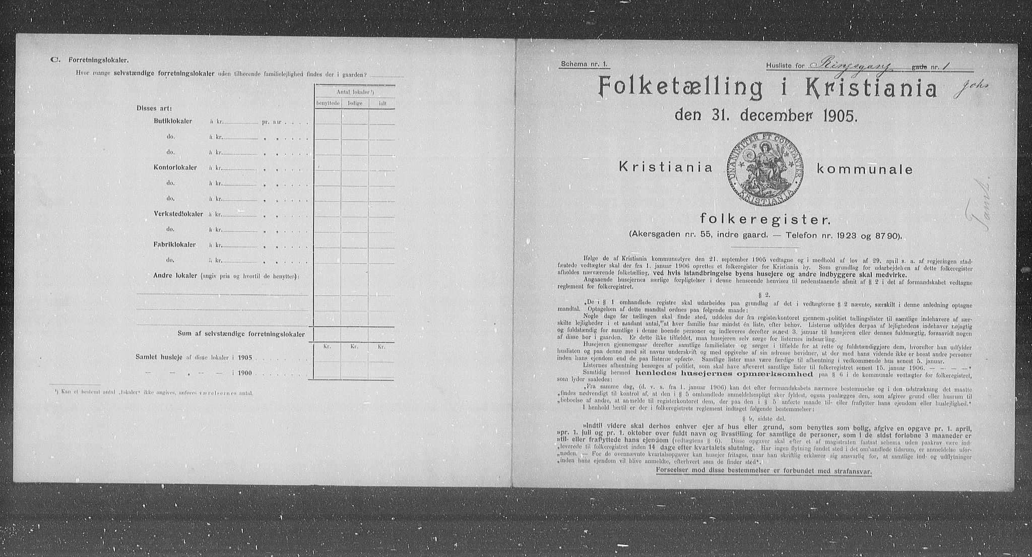 OBA, Kommunal folketelling 31.12.1905 for Kristiania kjøpstad, 1905, s. 43805