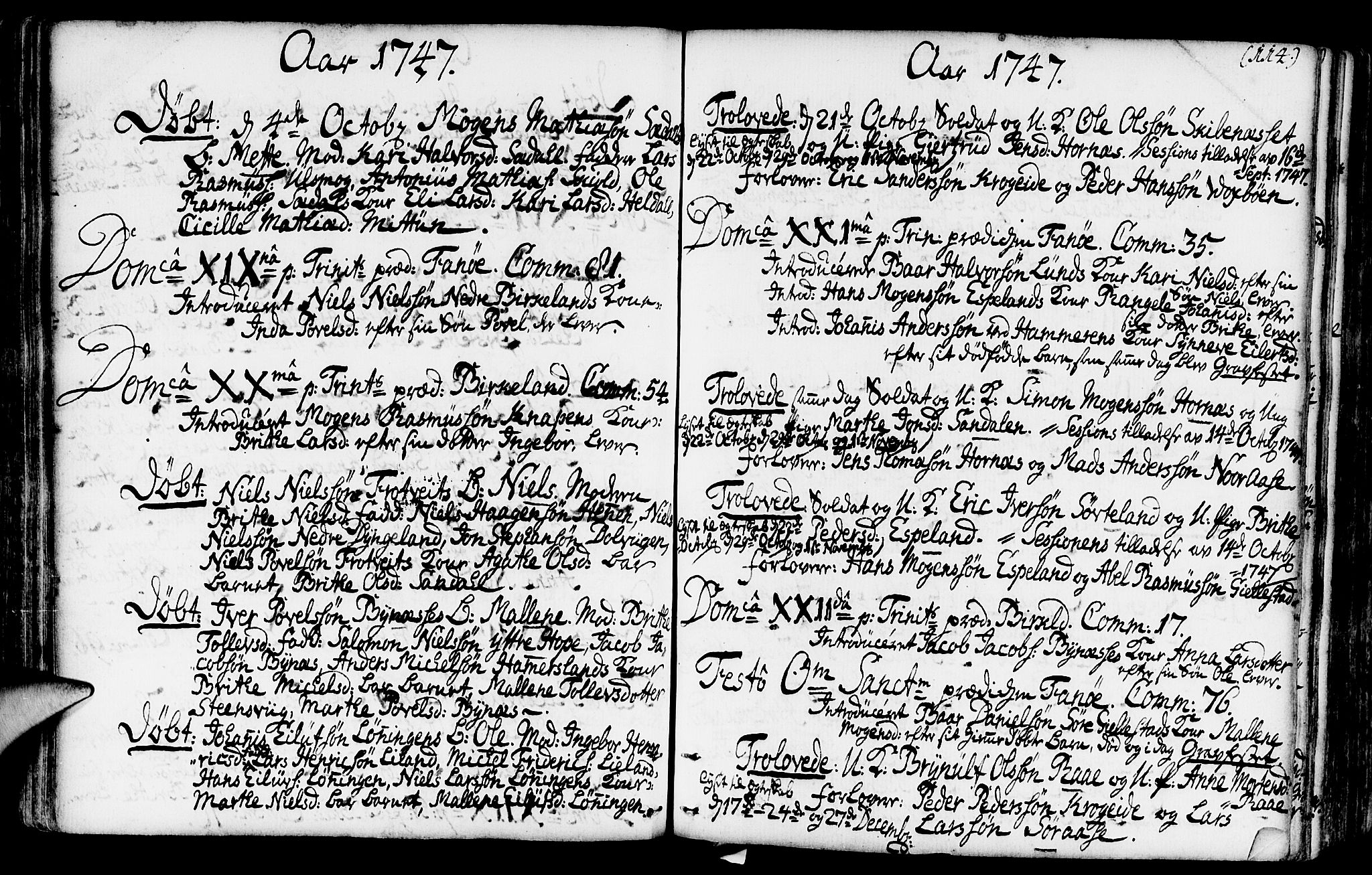 Fana Sokneprestembete, AV/SAB-A-75101/H/Haa/Haaa/L0003: Ministerialbok nr. A 3, 1736-1757, s. 114