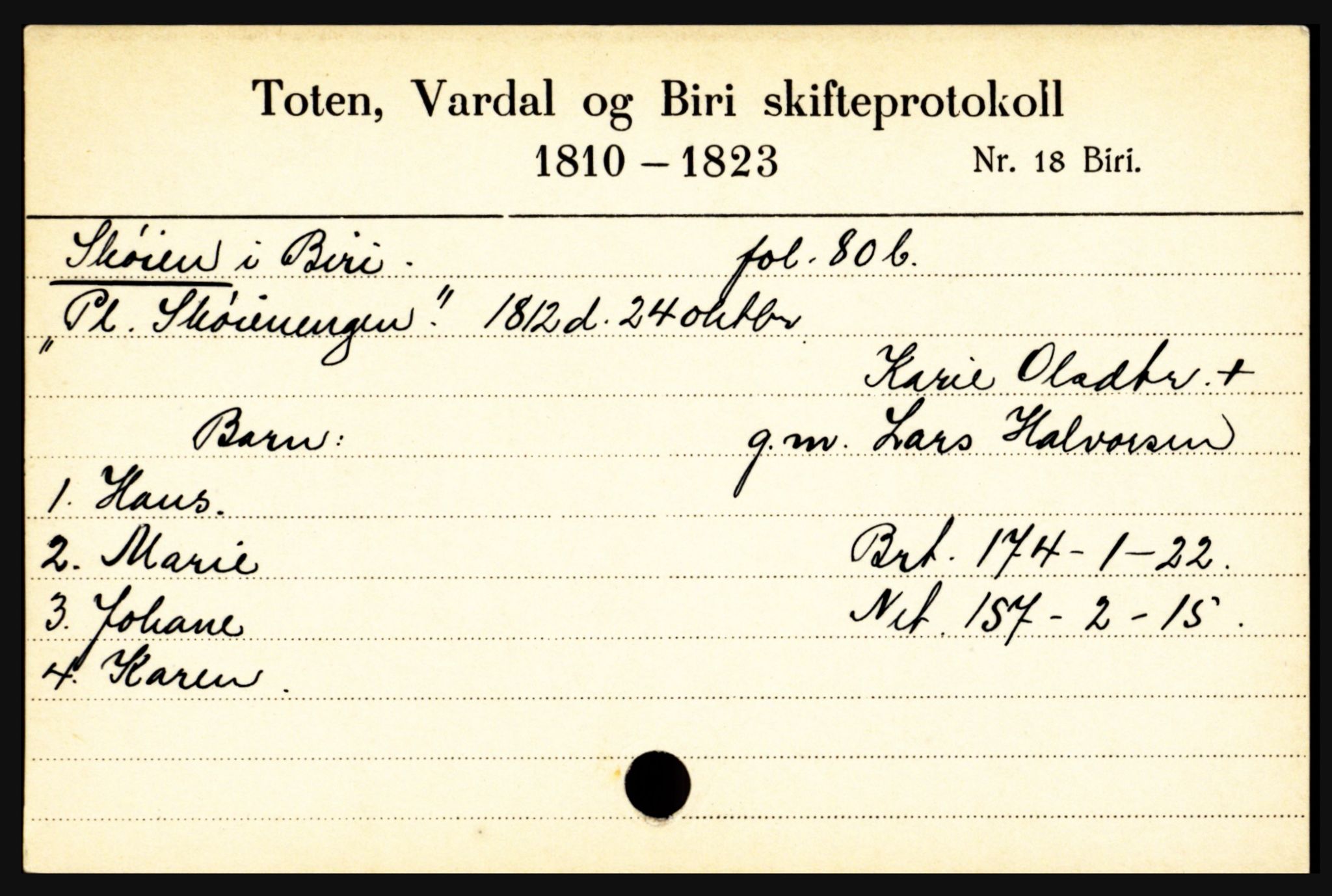 Toten tingrett, AV/SAH-TING-006/J, 1657-1903, s. 18867