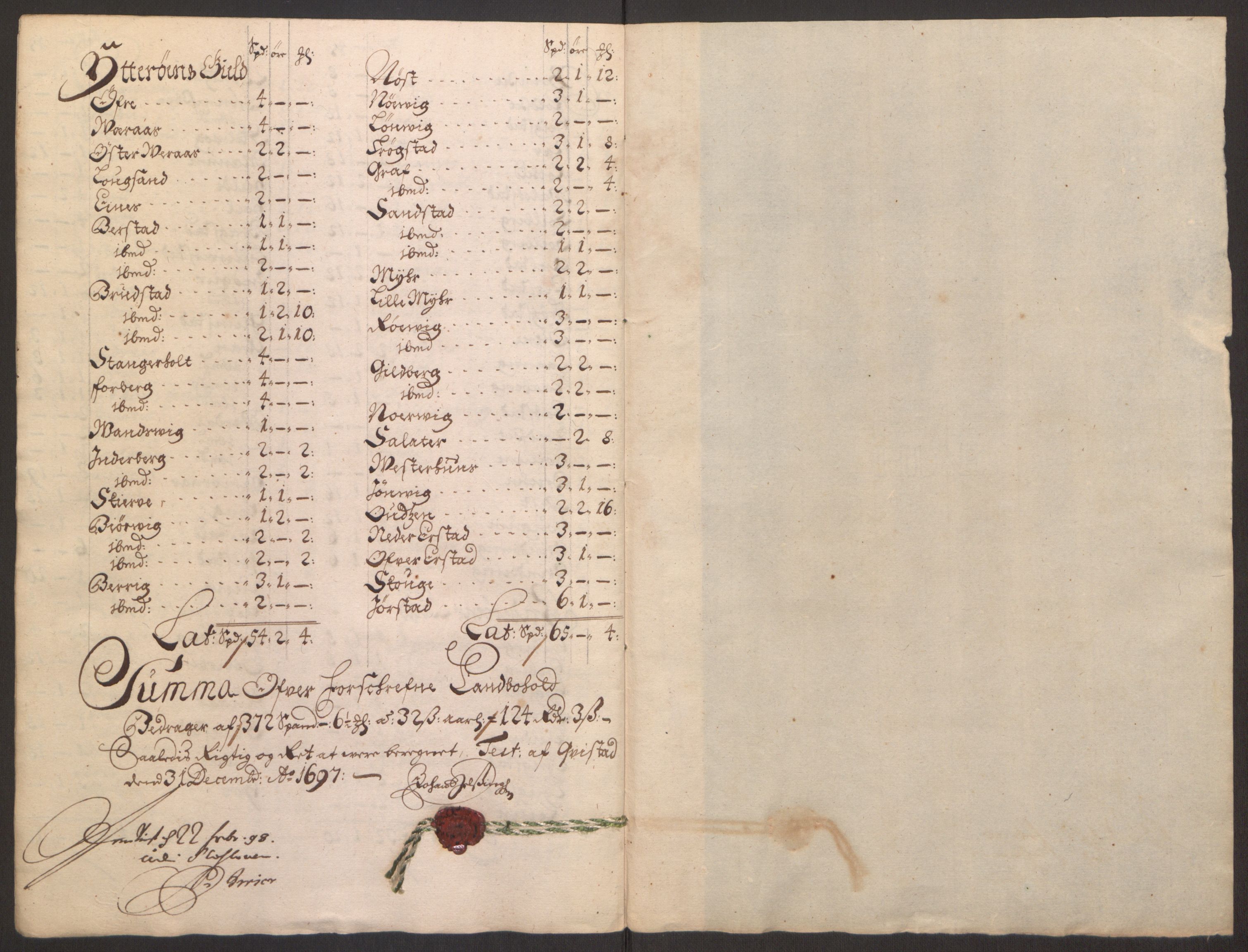 Rentekammeret inntil 1814, Reviderte regnskaper, Fogderegnskap, AV/RA-EA-4092/R63/L4309: Fogderegnskap Inderøy, 1695-1697, s. 490