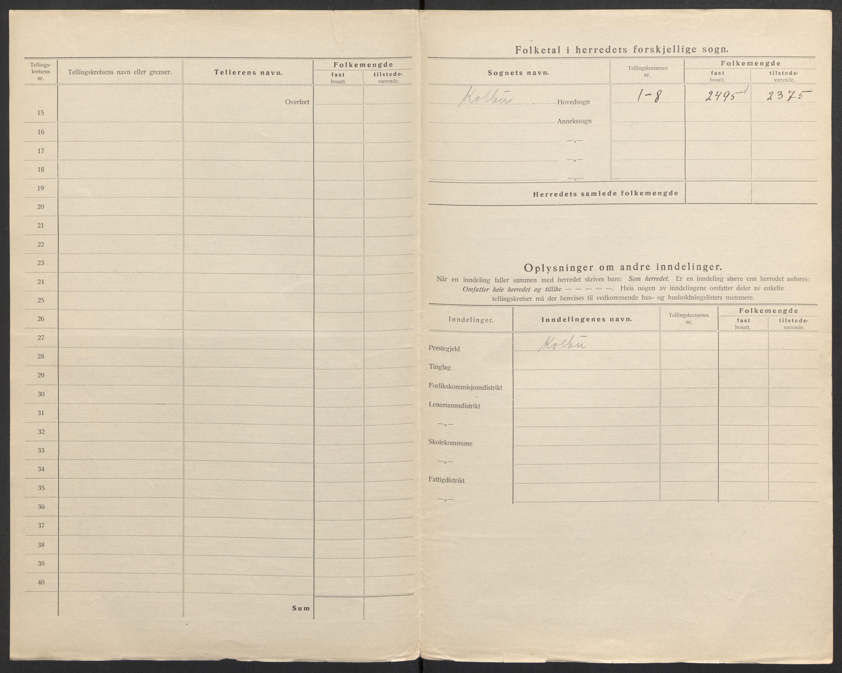SAH, Folketelling 1920 for 0531 Kolbu herred, 1920, s. 4