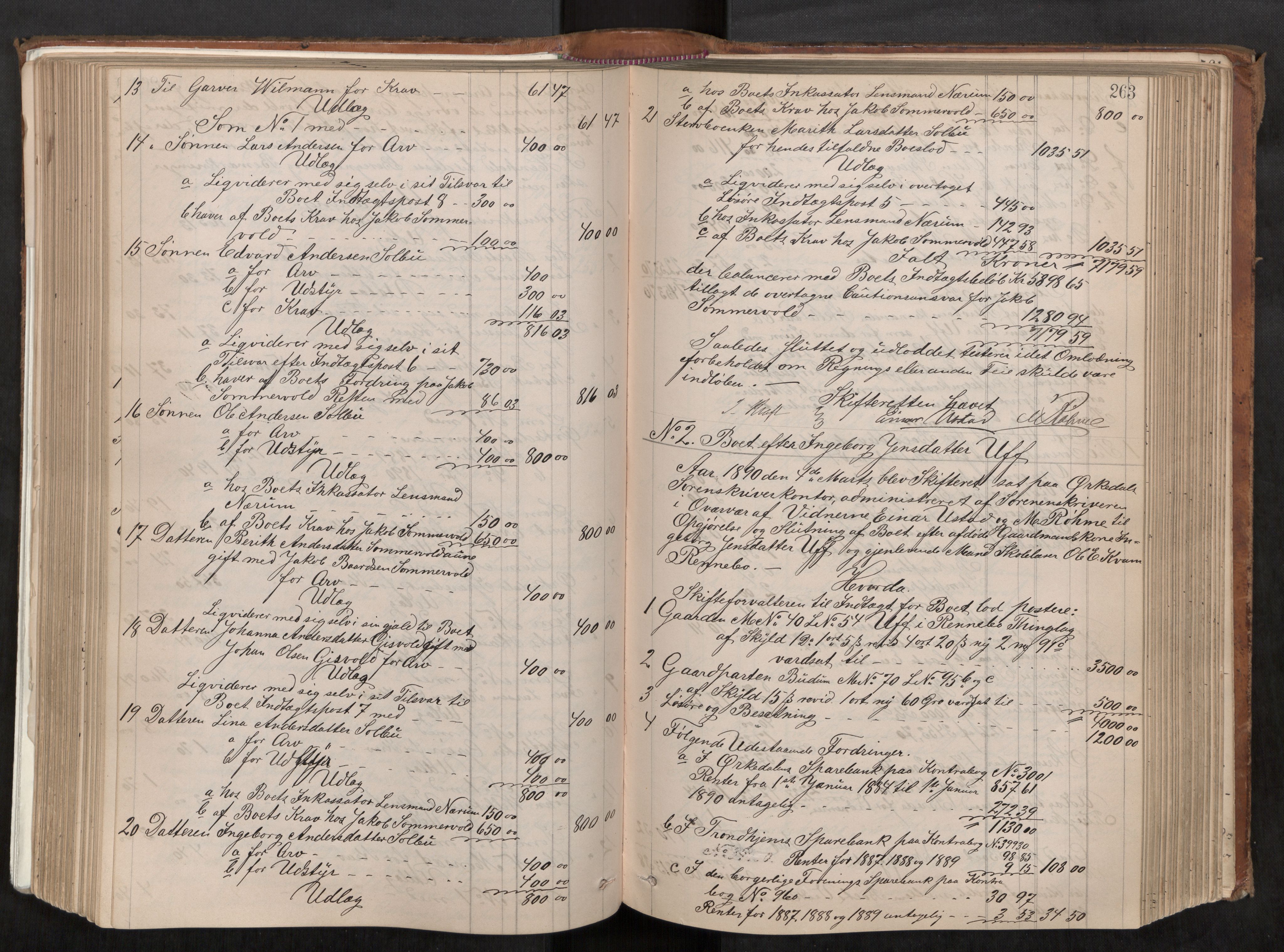 Orkdal sorenskriveri, AV/SAT-A-4169/1/3/3Aa/L0014: Skifteprotokoller, 1881-1902, s. 263