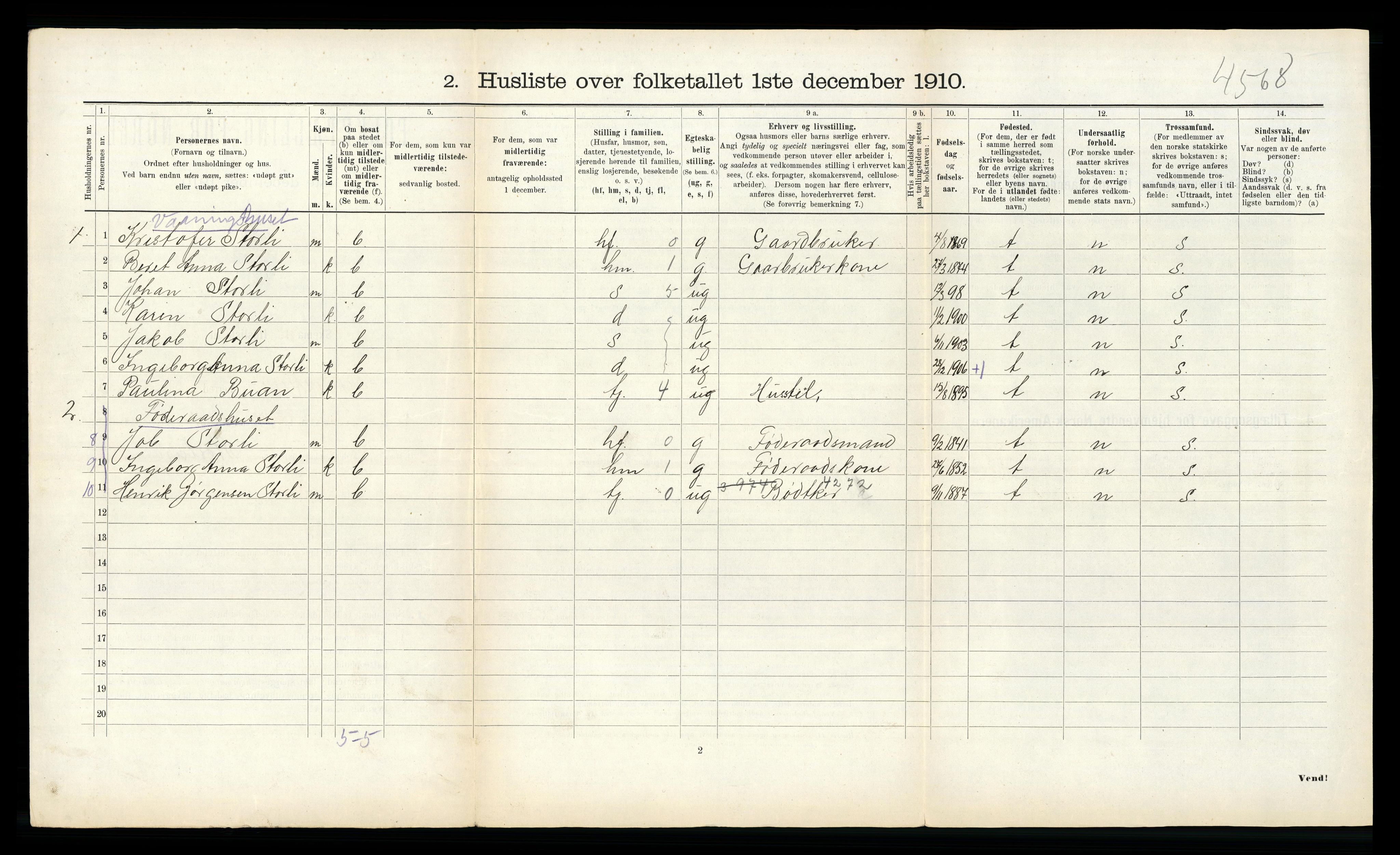 RA, Folketelling 1910 for 1718 Leksvik herred, 1910, s. 369