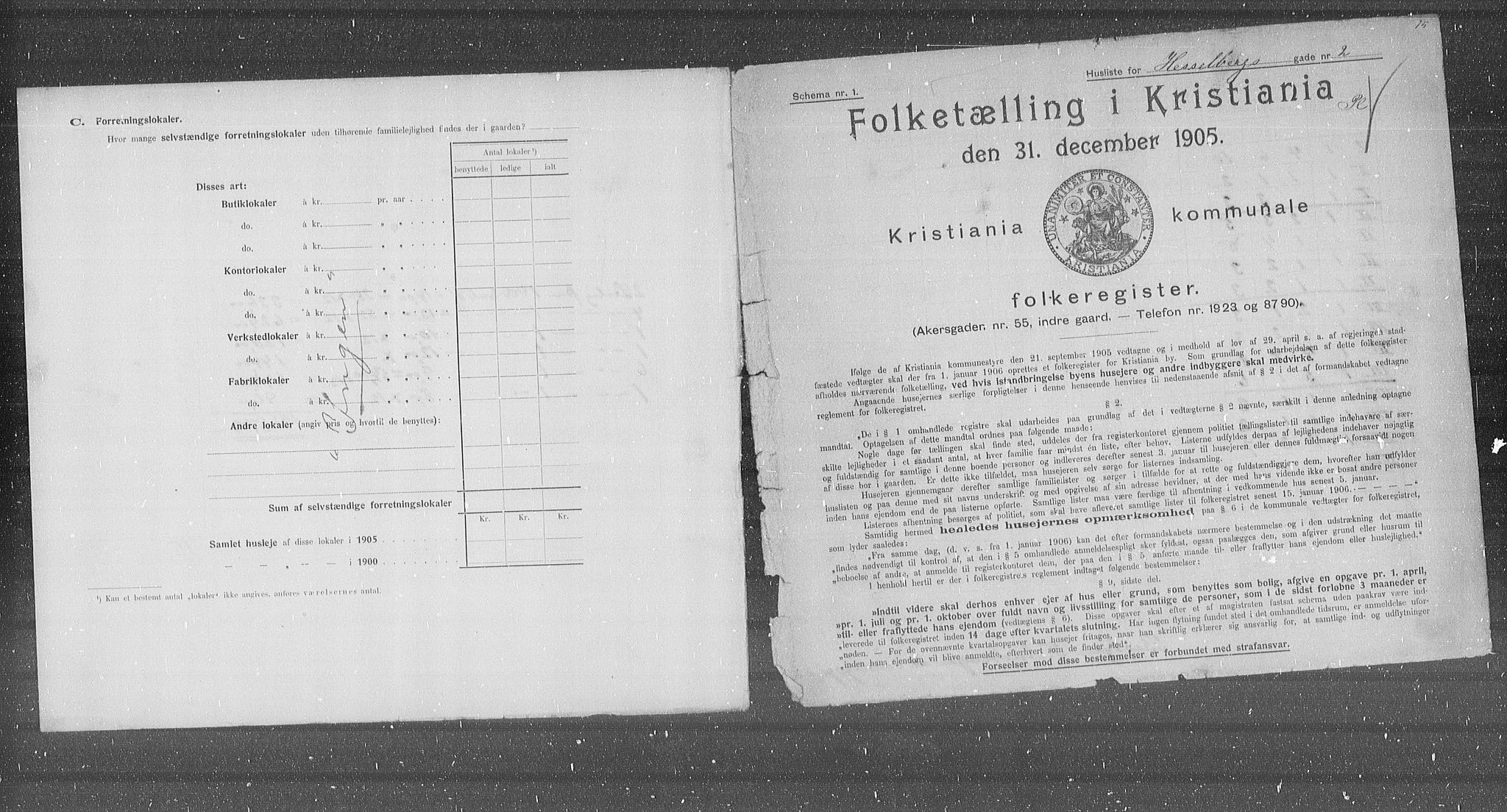 OBA, Kommunal folketelling 31.12.1905 for Kristiania kjøpstad, 1905, s. 20727