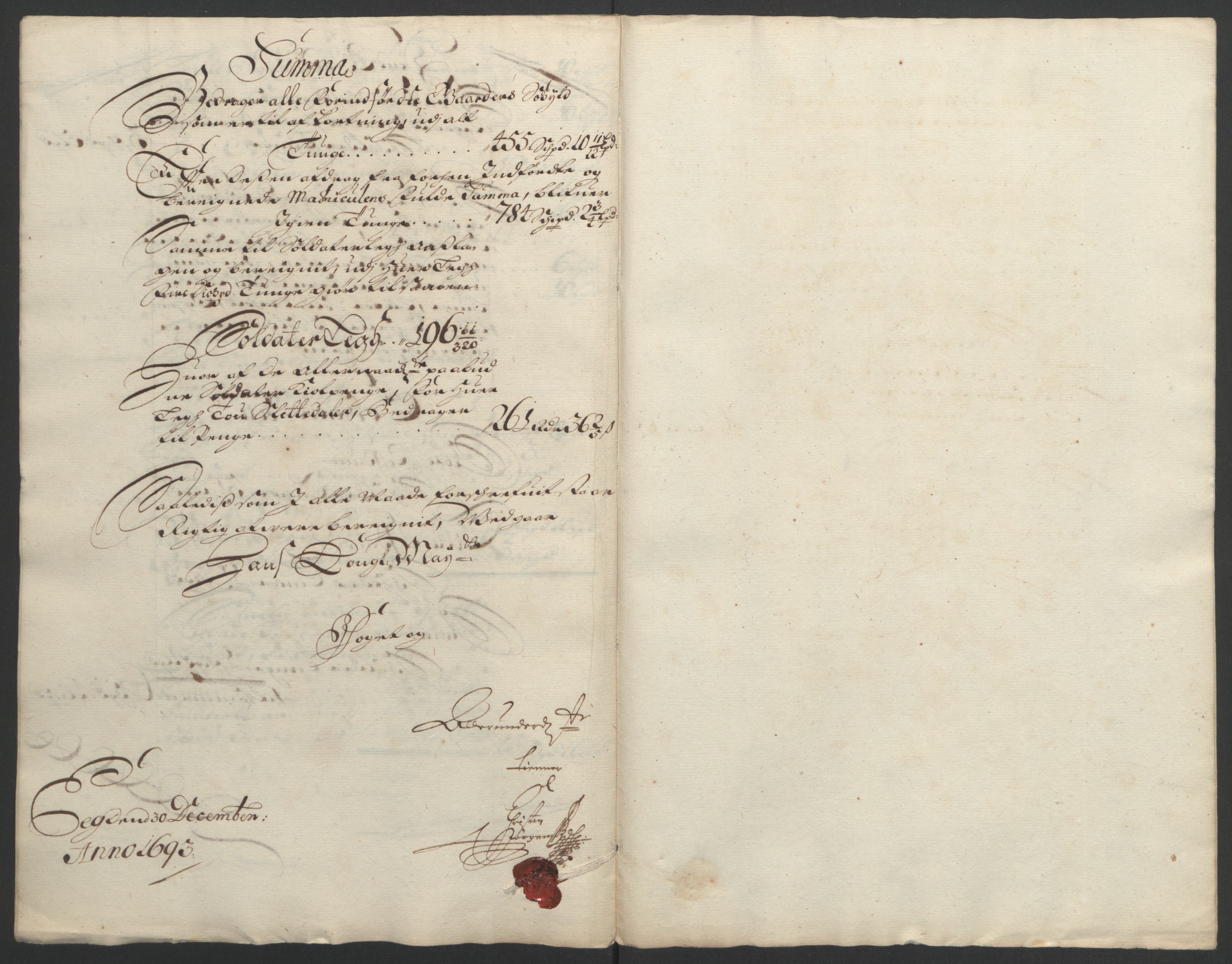 Rentekammeret inntil 1814, Reviderte regnskaper, Fogderegnskap, AV/RA-EA-4092/R12/L0705: Fogderegnskap Øvre Romerike, 1693, s. 222