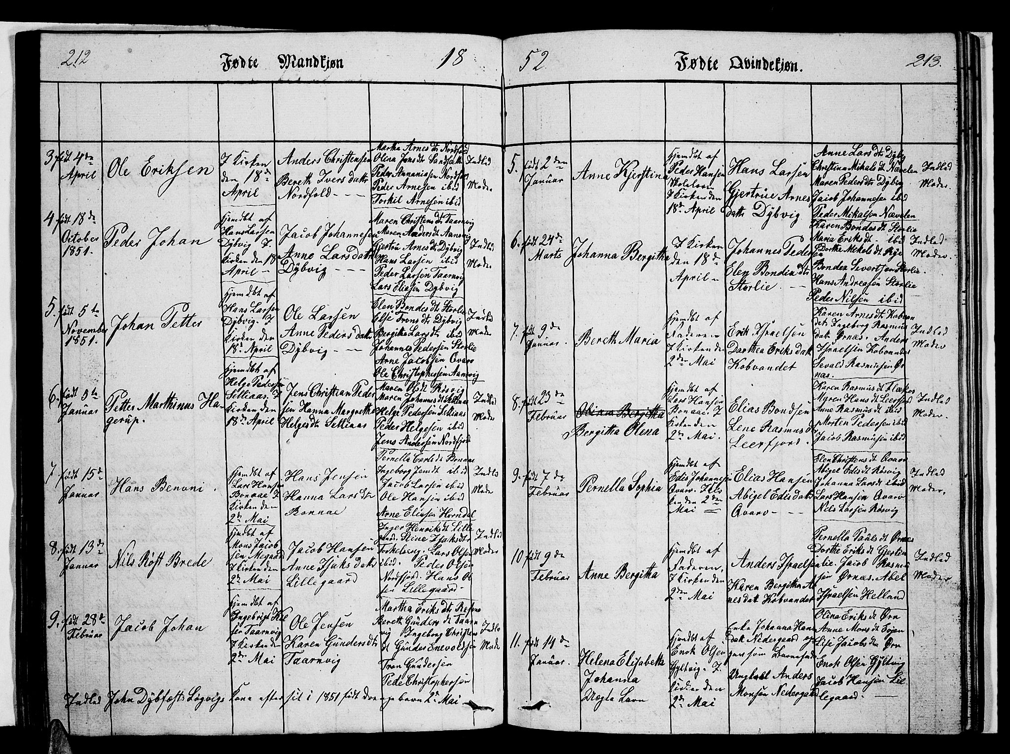 Ministerialprotokoller, klokkerbøker og fødselsregistre - Nordland, AV/SAT-A-1459/853/L0773: Klokkerbok nr. 853C01, 1821-1859, s. 212-213