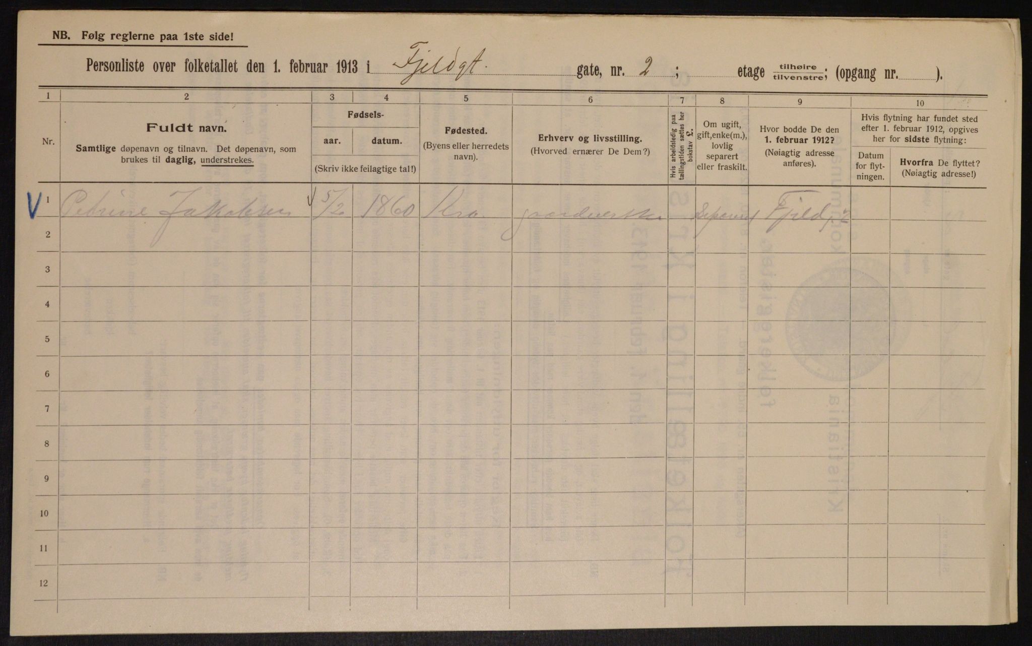 OBA, Kommunal folketelling 1.2.1913 for Kristiania, 1913, s. 24420