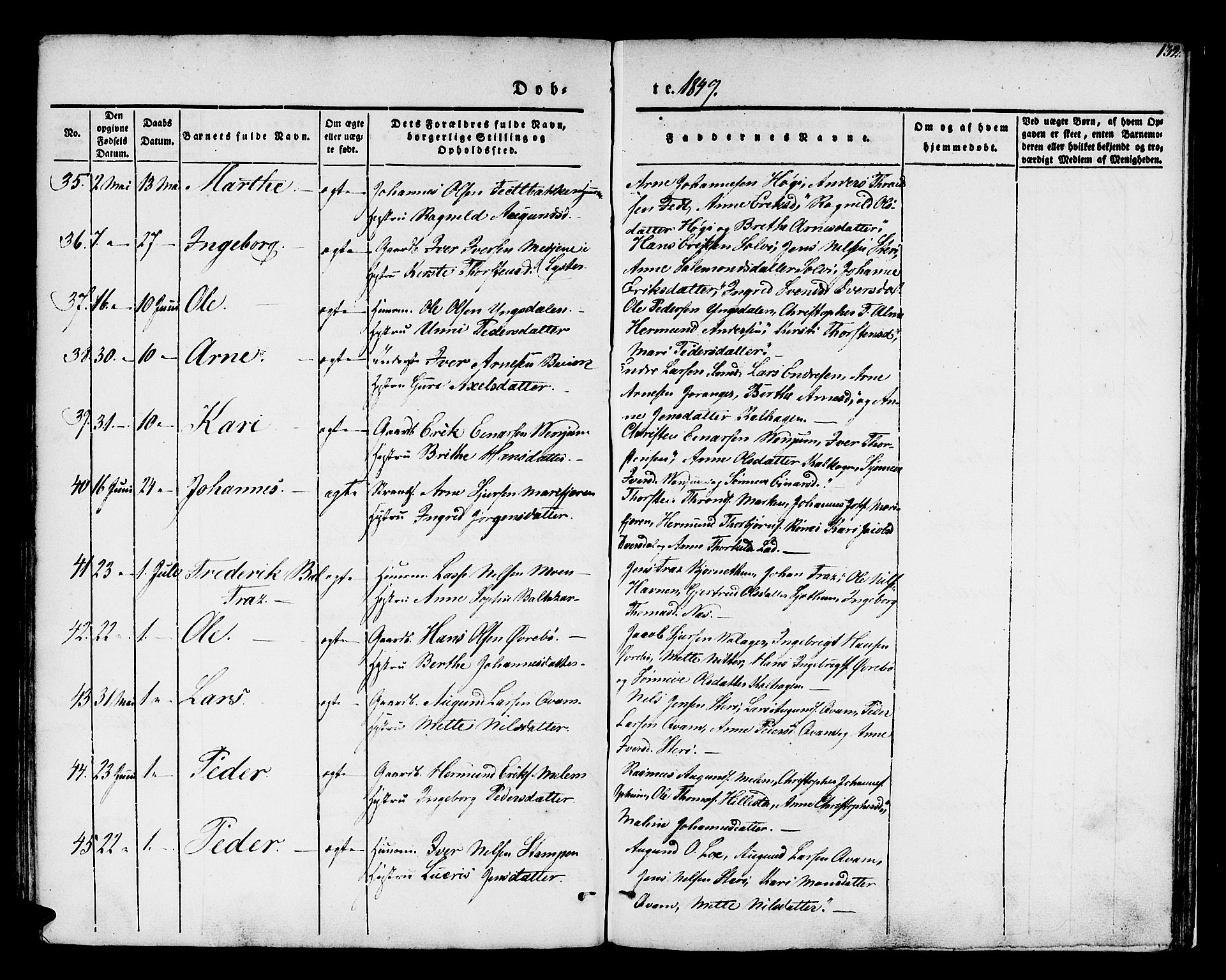 Hafslo sokneprestembete, AV/SAB-A-80301/H/Haa/Haaa/L0005: Ministerialbok nr. A 5, 1834-1852, s. 132