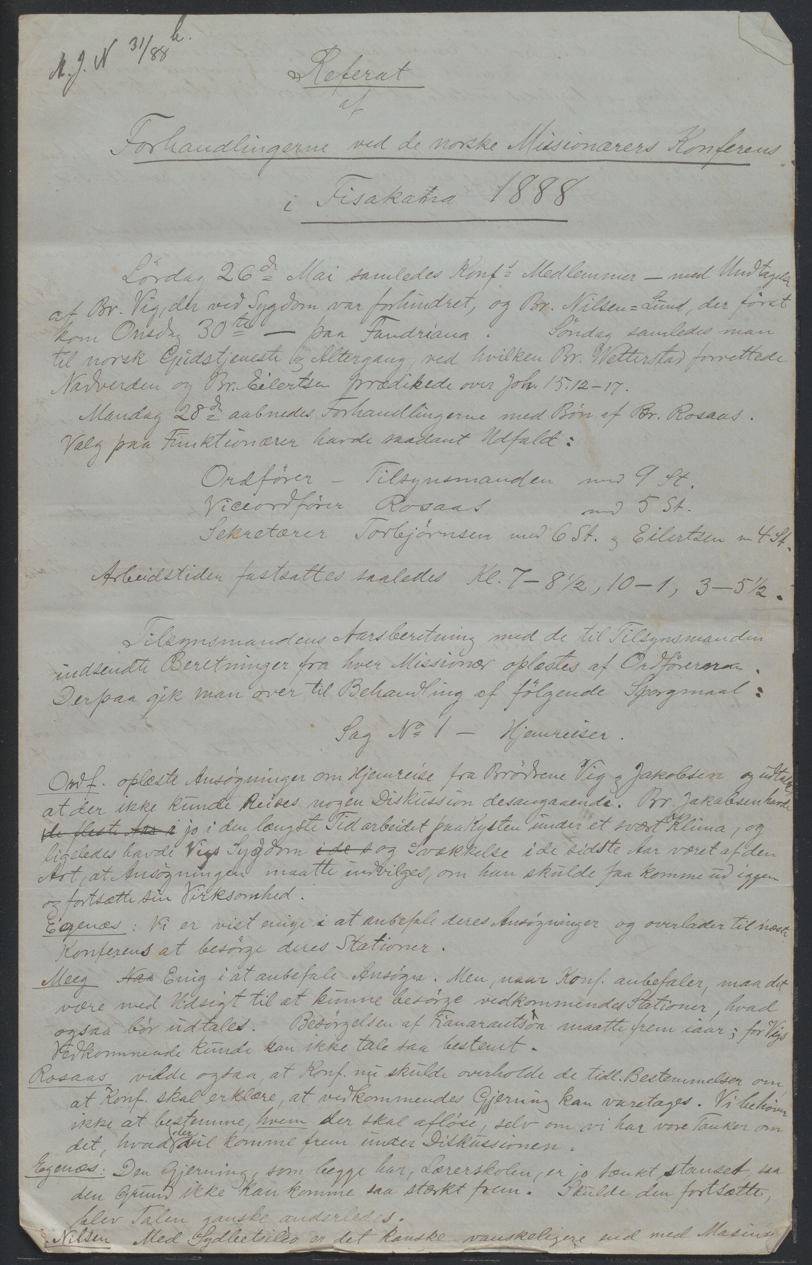 Det Norske Misjonsselskap - hovedadministrasjonen, VID/MA-A-1045/D/Da/Daa/L0037/0006: Konferansereferat og årsberetninger / Konferansereferat fra Madagaskar Innland., 1888