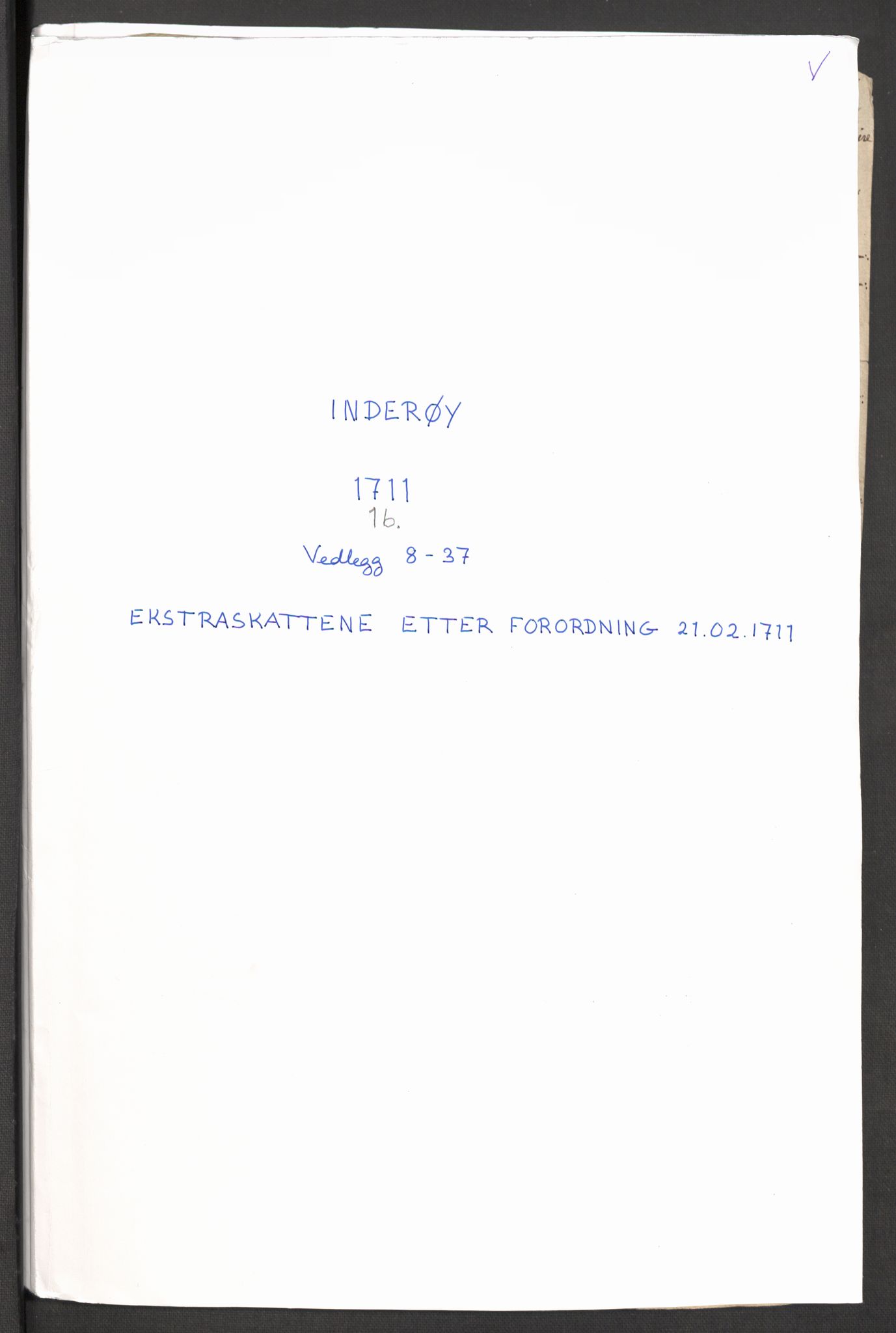 Rentekammeret inntil 1814, Reviderte regnskaper, Fogderegnskap, RA/EA-4092/R63/L4319: Fogderegnskap Inderøy, 1711, s. 205