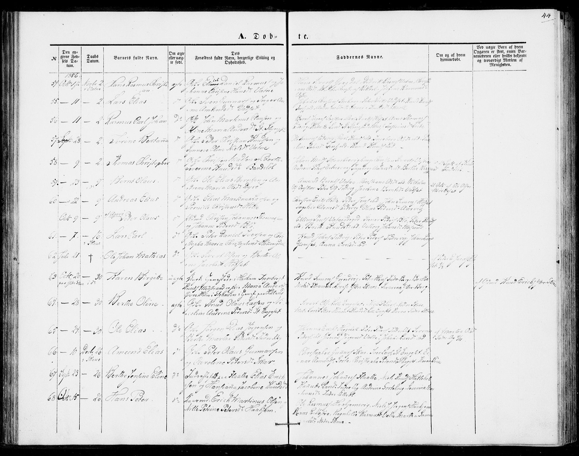 Ministerialprotokoller, klokkerbøker og fødselsregistre - Møre og Romsdal, SAT/A-1454/524/L0353: Ministerialbok nr. 524A05, 1848-1856, s. 44