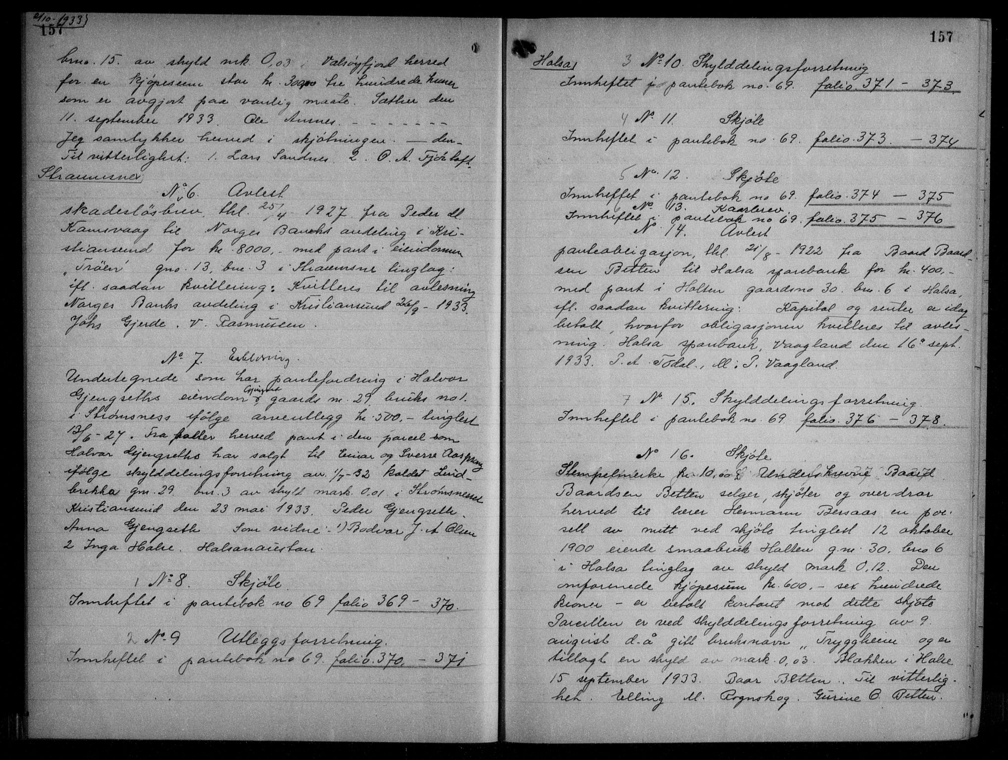Nordmøre sorenskriveri, SAT/A-4132/1/2/2Ca/L0078: Pantebok nr. 68, 1933-1934, Tingl.dato: 02.10.1933
