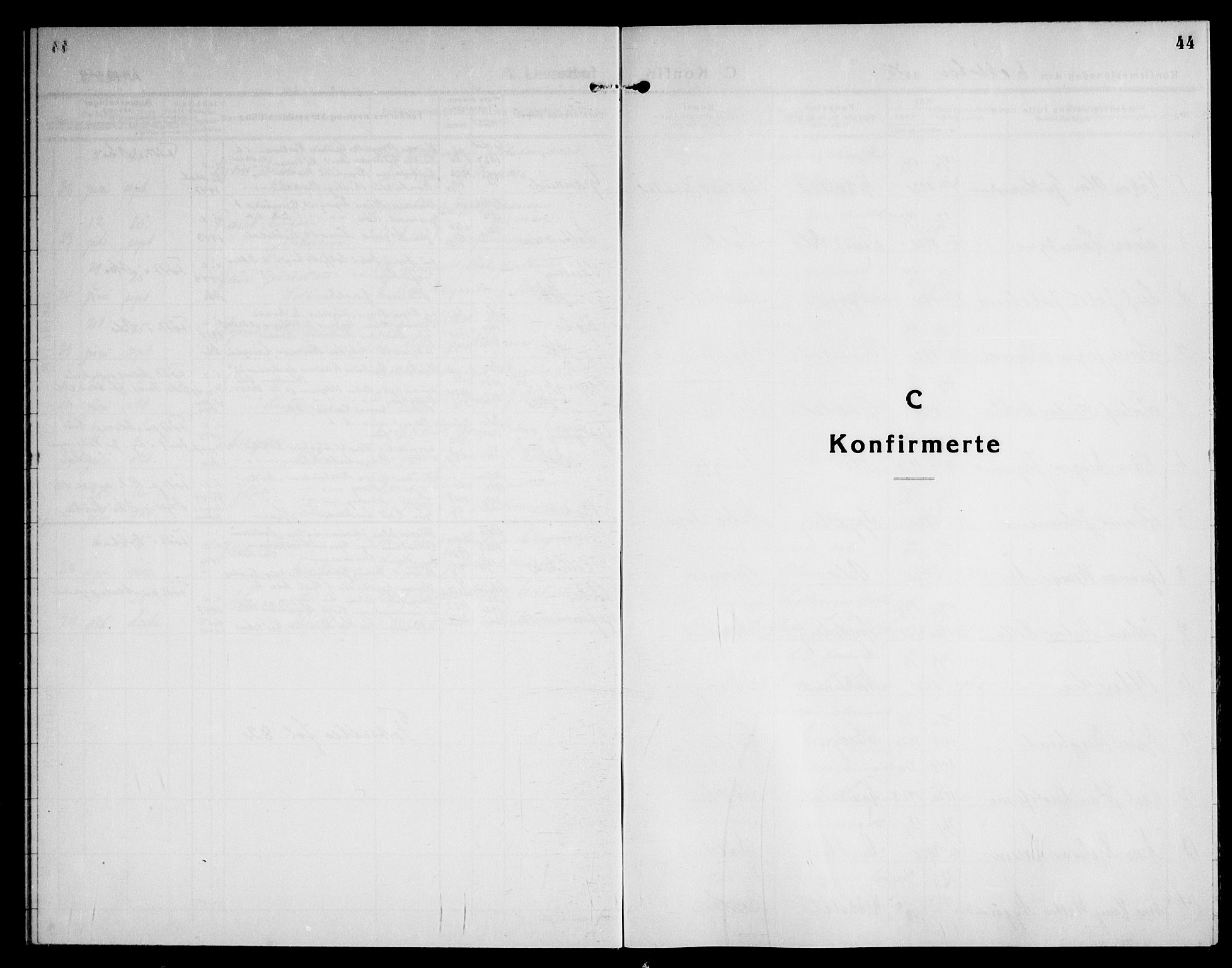 Kråkstad prestekontor Kirkebøker, AV/SAO-A-10125a/G/Ga/L0003: Klokkerbok nr. I 3, 1935-1950, s. 44