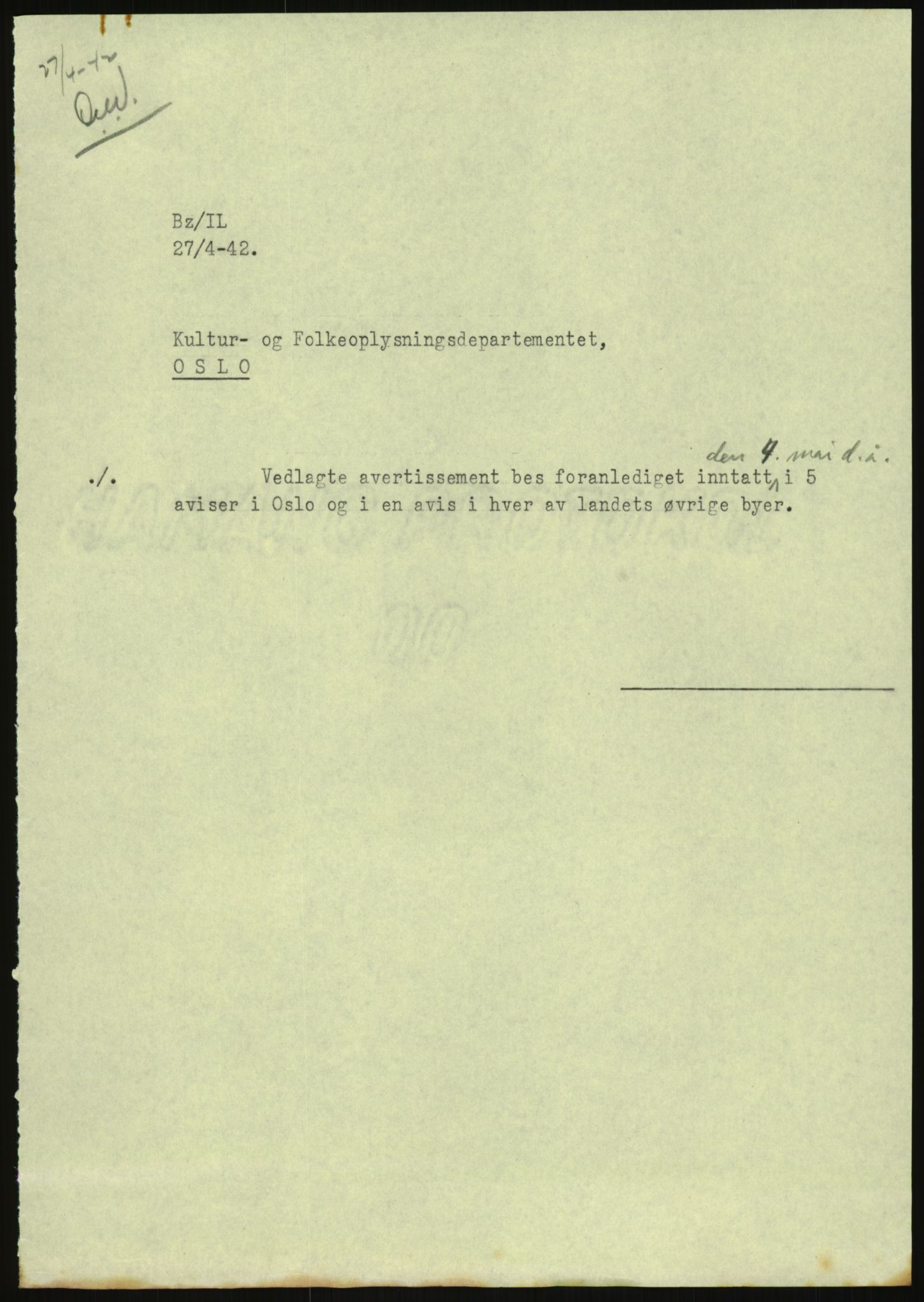 Direktoratet for industriforsyning, Sekretariatet, AV/RA-S-4153/D/Df/L0054: 9. Metallkontoret, 1940-1945, s. 1515