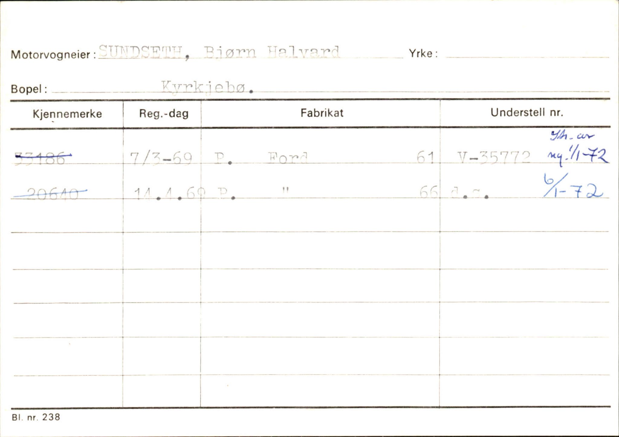 Statens vegvesen, Sogn og Fjordane vegkontor, SAB/A-5301/4/F/L0131: Eigarregister Høyanger P-Å. Stryn S-Å, 1945-1975, s. 433