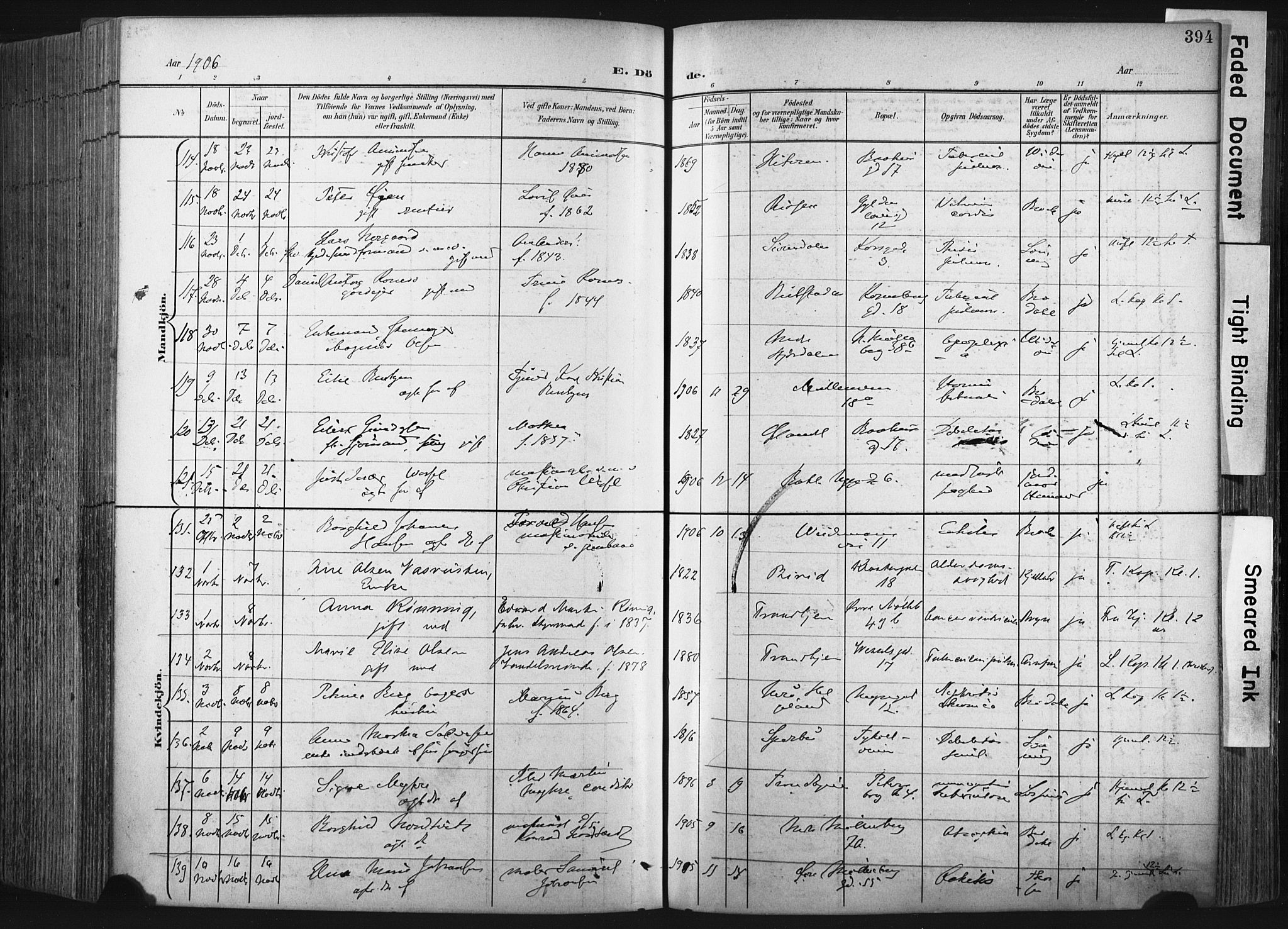 Ministerialprotokoller, klokkerbøker og fødselsregistre - Sør-Trøndelag, SAT/A-1456/604/L0201: Ministerialbok nr. 604A21, 1901-1911, s. 394