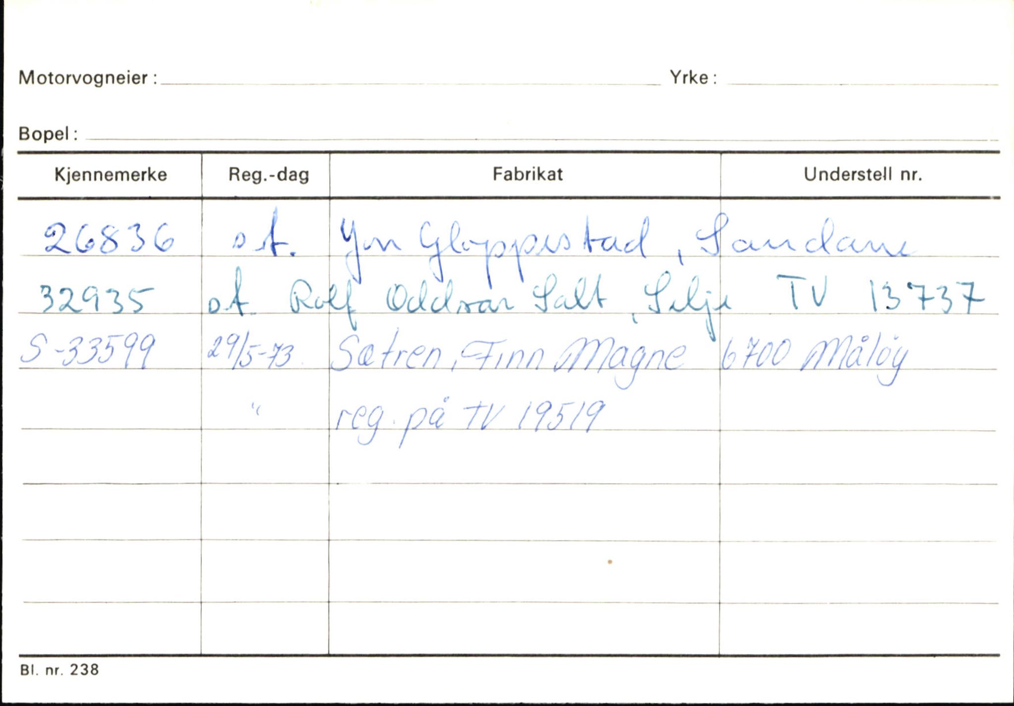 Statens vegvesen, Sogn og Fjordane vegkontor, AV/SAB-A-5301/4/F/L0145: Registerkort Vågsøy S-Å. Årdal I-P, 1945-1975, s. 767