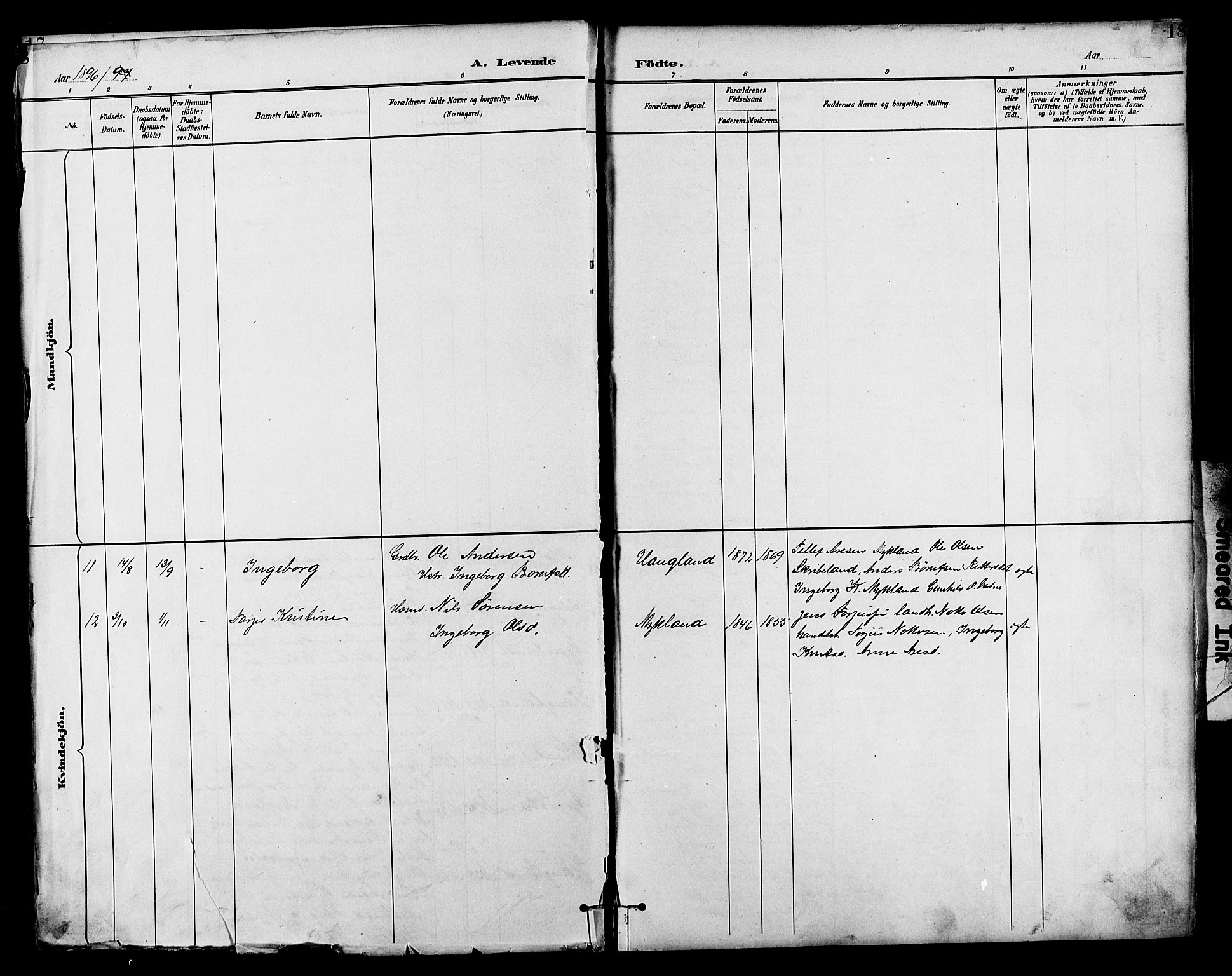 Herefoss sokneprestkontor, SAK/1111-0019/F/Fb/Fbc/L0003: Klokkerbok nr. B 3, 1887-1915, s. 18