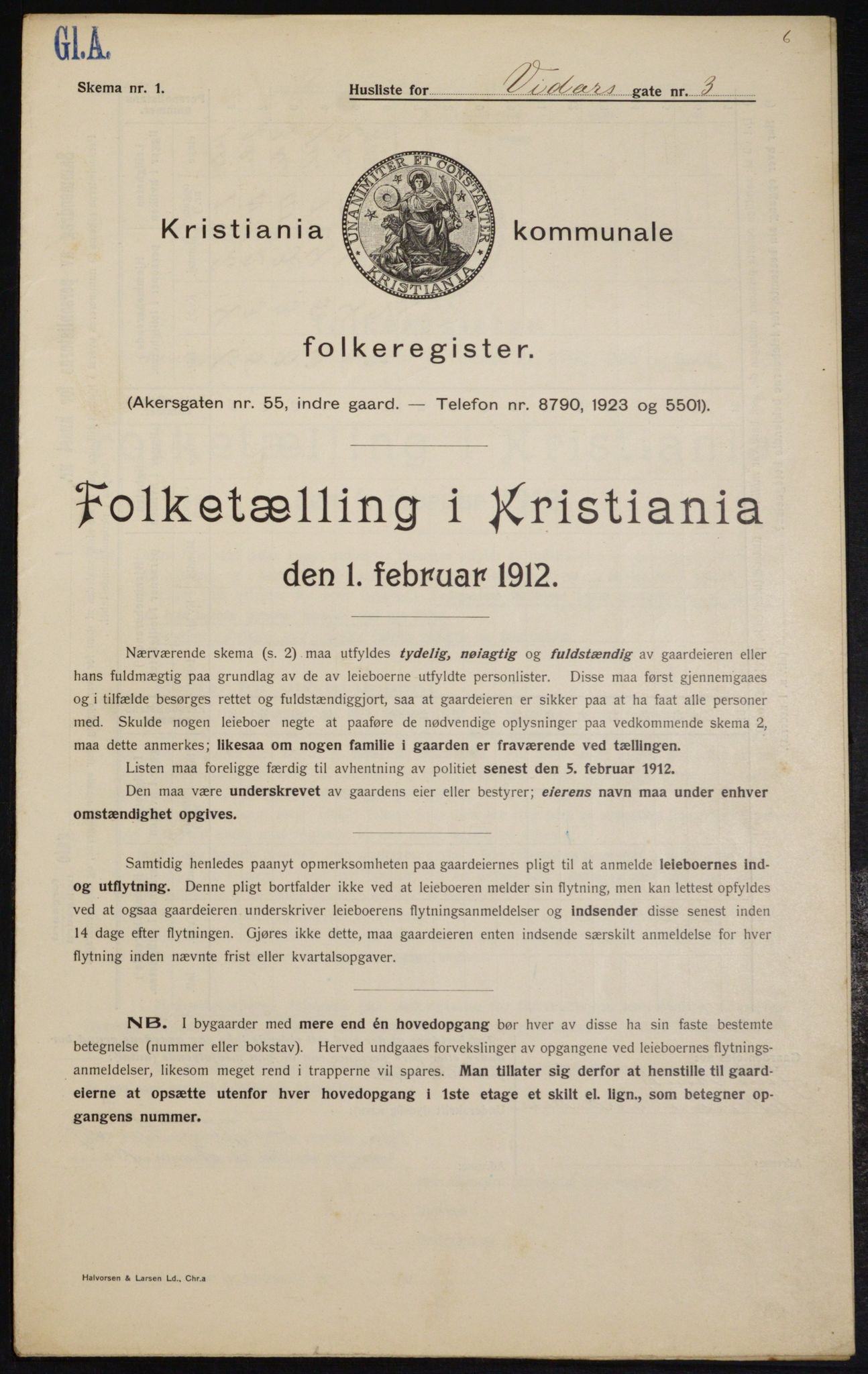 OBA, Kommunal folketelling 1.2.1912 for Kristiania, 1912, s. 123548