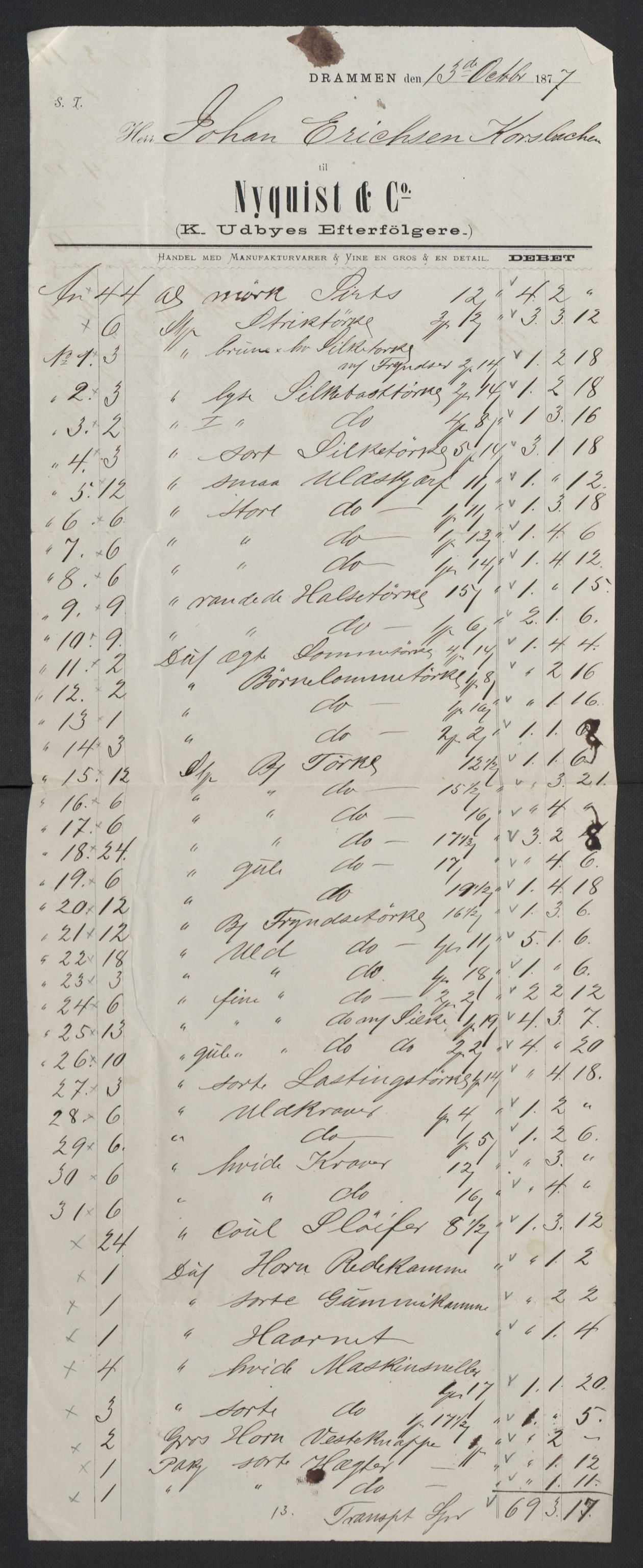 Øvre Sandsvær lensmannskontor, SAKO/A-514/H/Hb/L0001: Registreringsprotokoll, 1858-1887