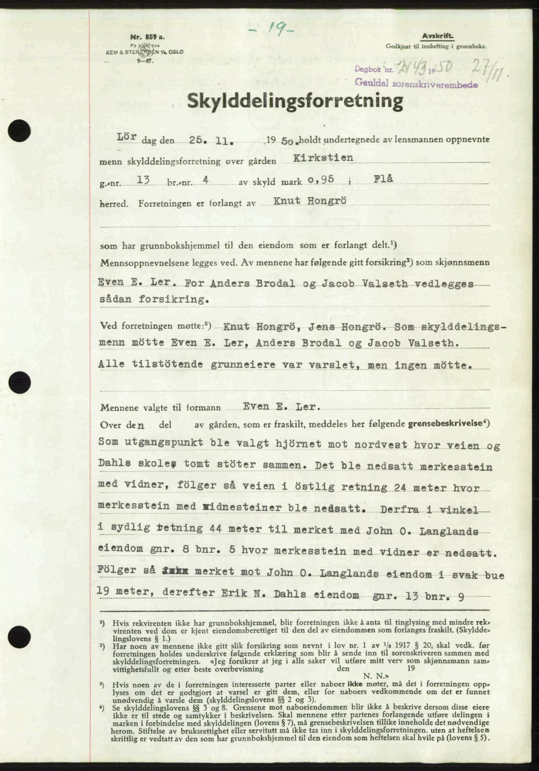 Gauldal sorenskriveri, SAT/A-0014/1/2/2C: Pantebok nr. A11, 1950-1950, Dagboknr: 2143/1950