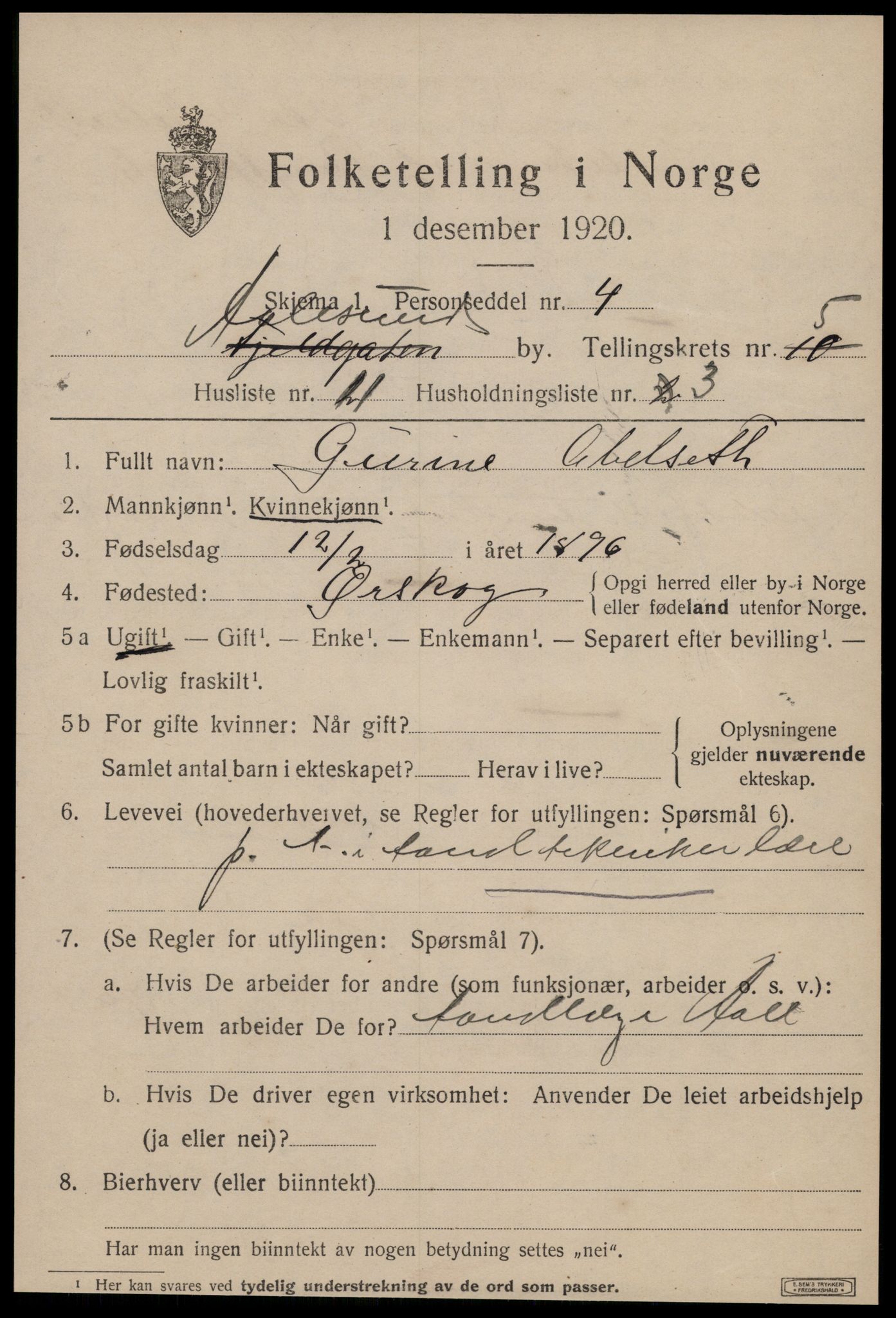 SAT, Folketelling 1920 for 1501 Ålesund kjøpstad, 1920, s. 16536