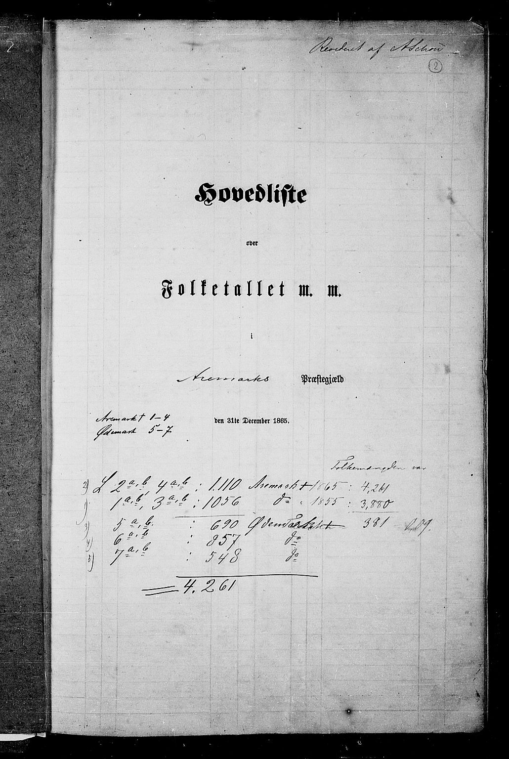 RA, Folketelling 1865 for 0118P Aremark prestegjeld, 1865, s. 6