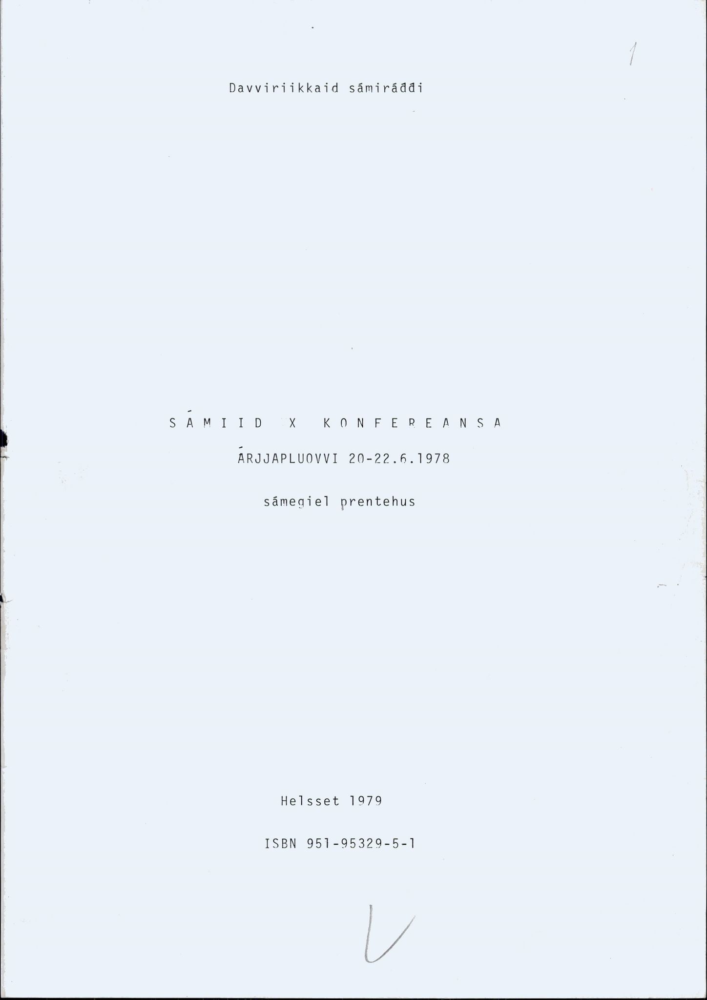 Sámiráđđi / Saami Council, AV/SAMI-PA-1126/X/L0010: Saami Conference X, 1978