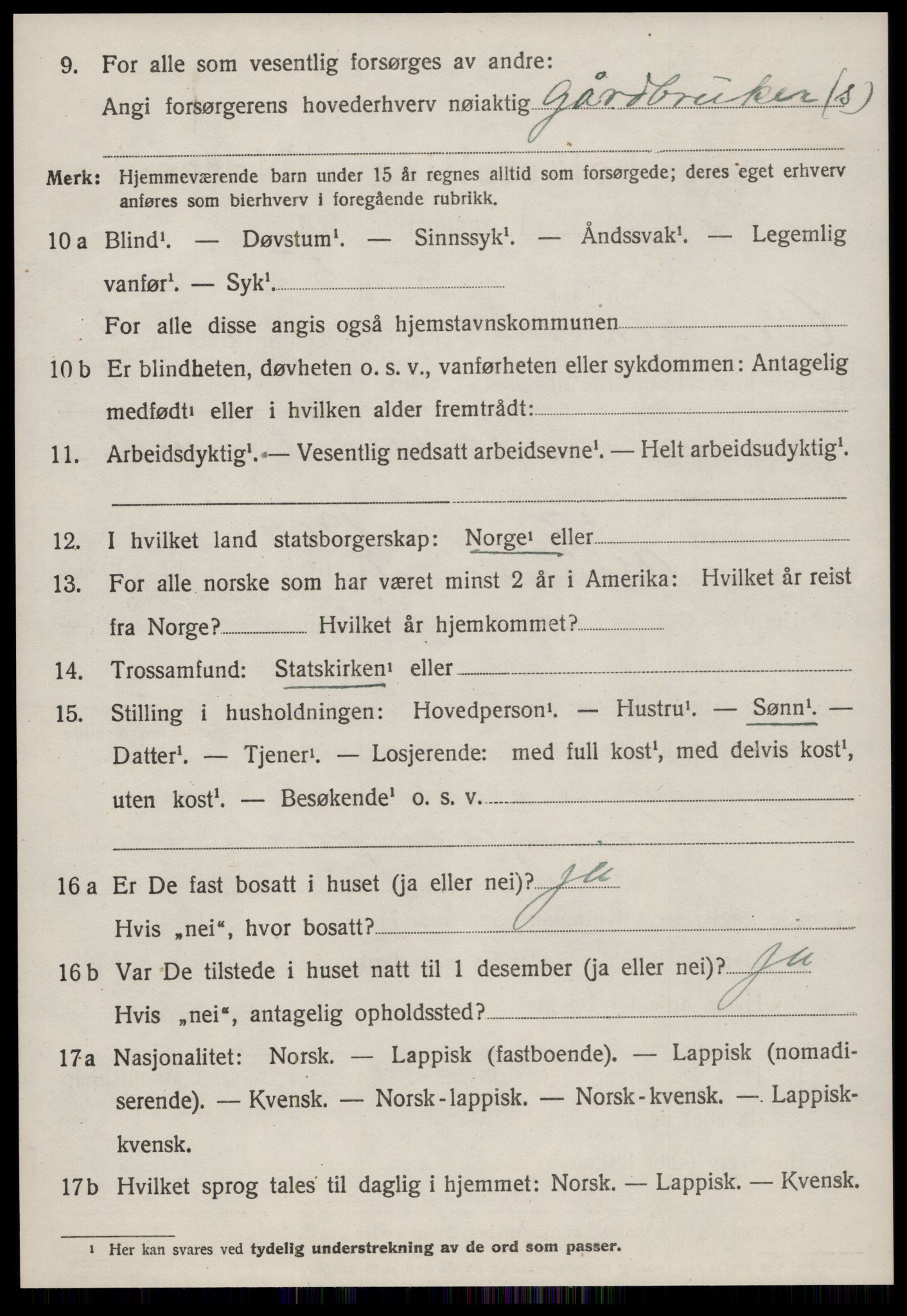 SAT, Folketelling 1920 for 1633 Osen herred, 1920, s. 1184