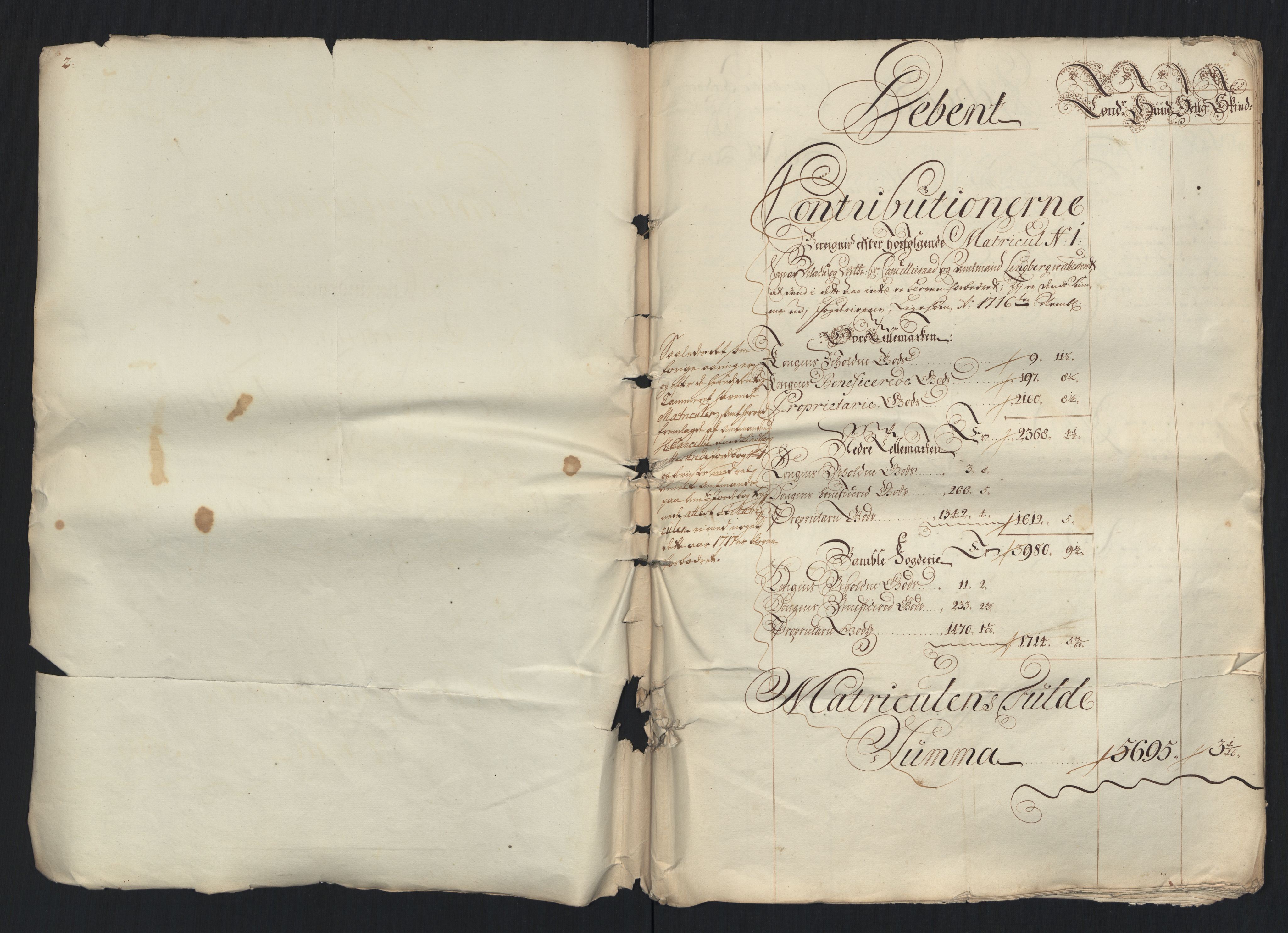 Rentekammeret inntil 1814, Reviderte regnskaper, Fogderegnskap, RA/EA-4092/R36/L2129: Fogderegnskap Øvre og Nedre Telemark og Bamble, 1717, s. 4