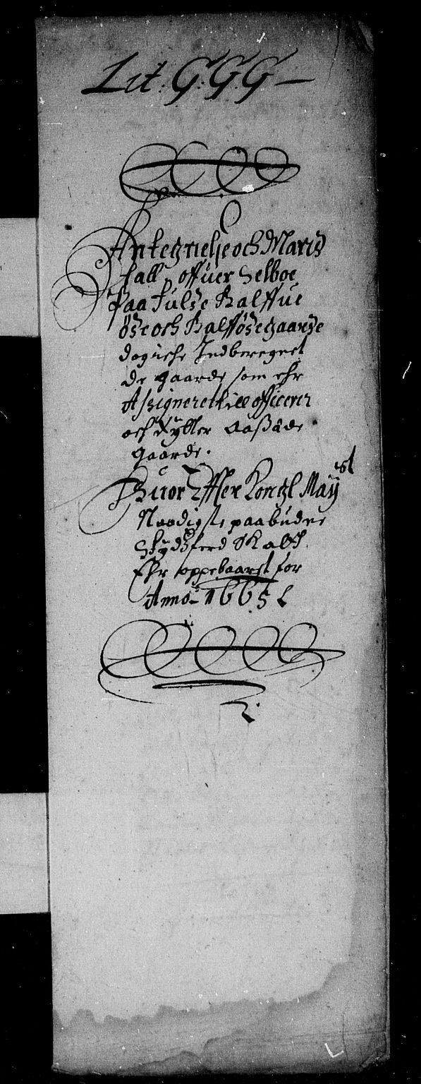 Rentekammeret inntil 1814, Reviderte regnskaper, Stiftamtstueregnskaper, Trondheim stiftamt og Nordland amt, RA/EA-6044/R/Rd/L0015: Trondheim stiftamt, 1665